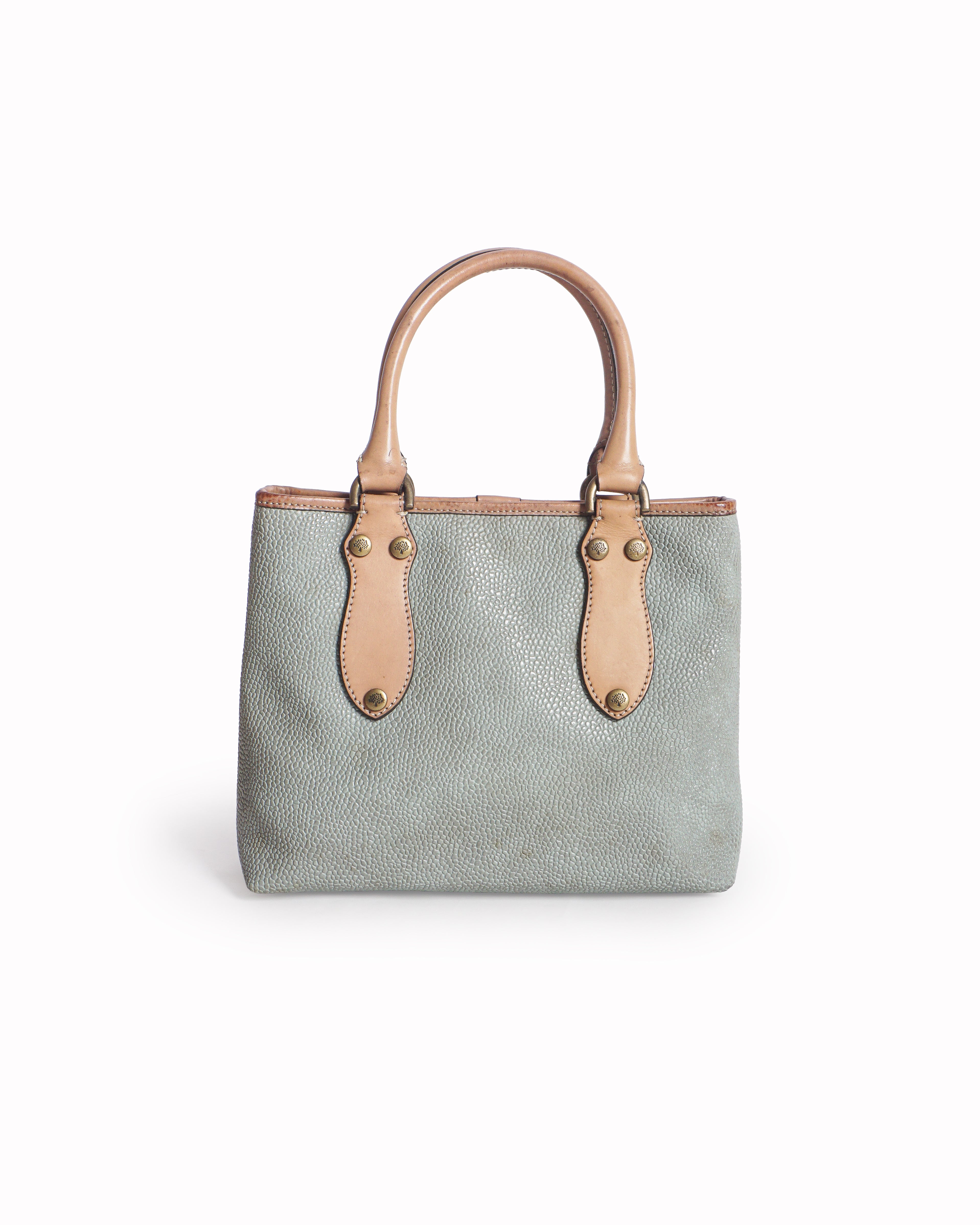 Mulberry Sage Green Pebbled Leather Small Tote Bag
