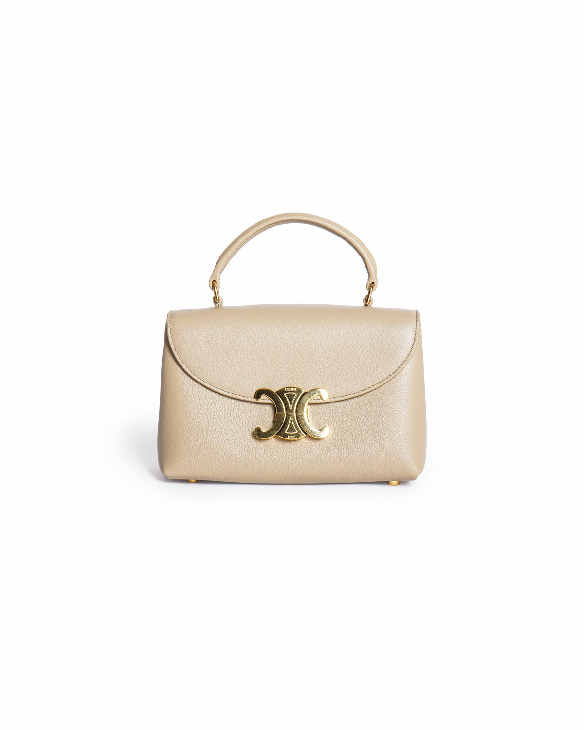 Celine Triomphe Grained Calfskin Top Handle Bag
