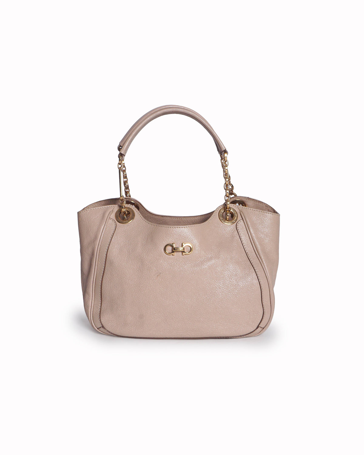 Salvatore Ferragamo Blush Pink Gancini Chain Shoulder Bag