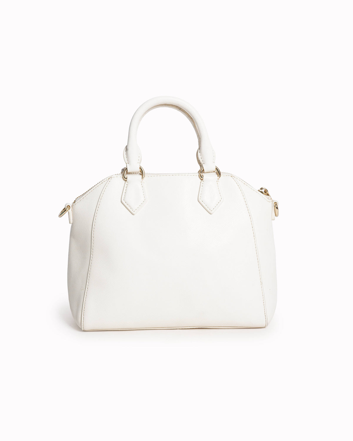 Oroton white saffiano leather handbag