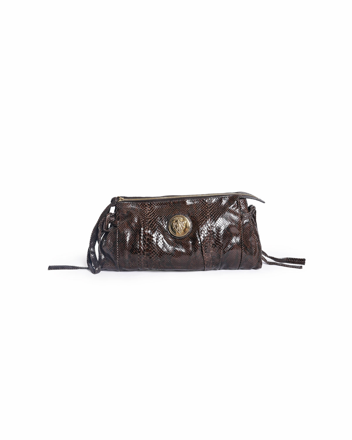Gucci Dark Brown Python Hysteria Clutch