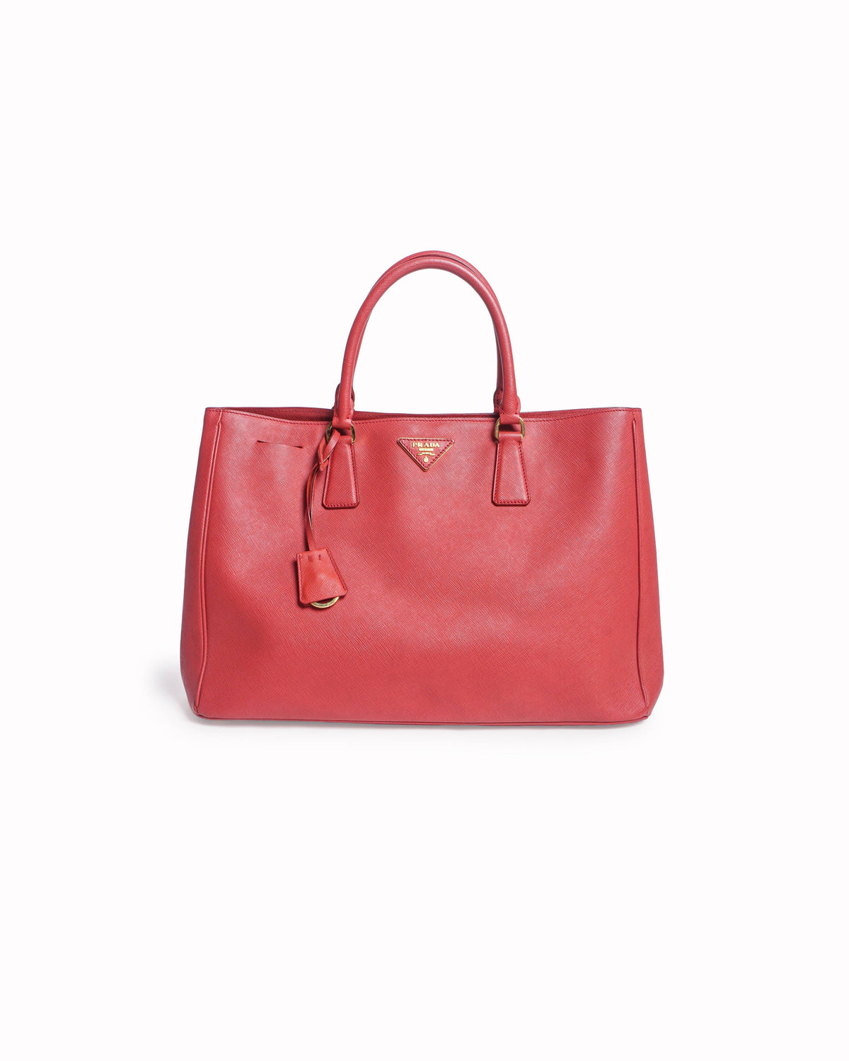 Prada Red Saffiano Lux Leather Large Tote Bag