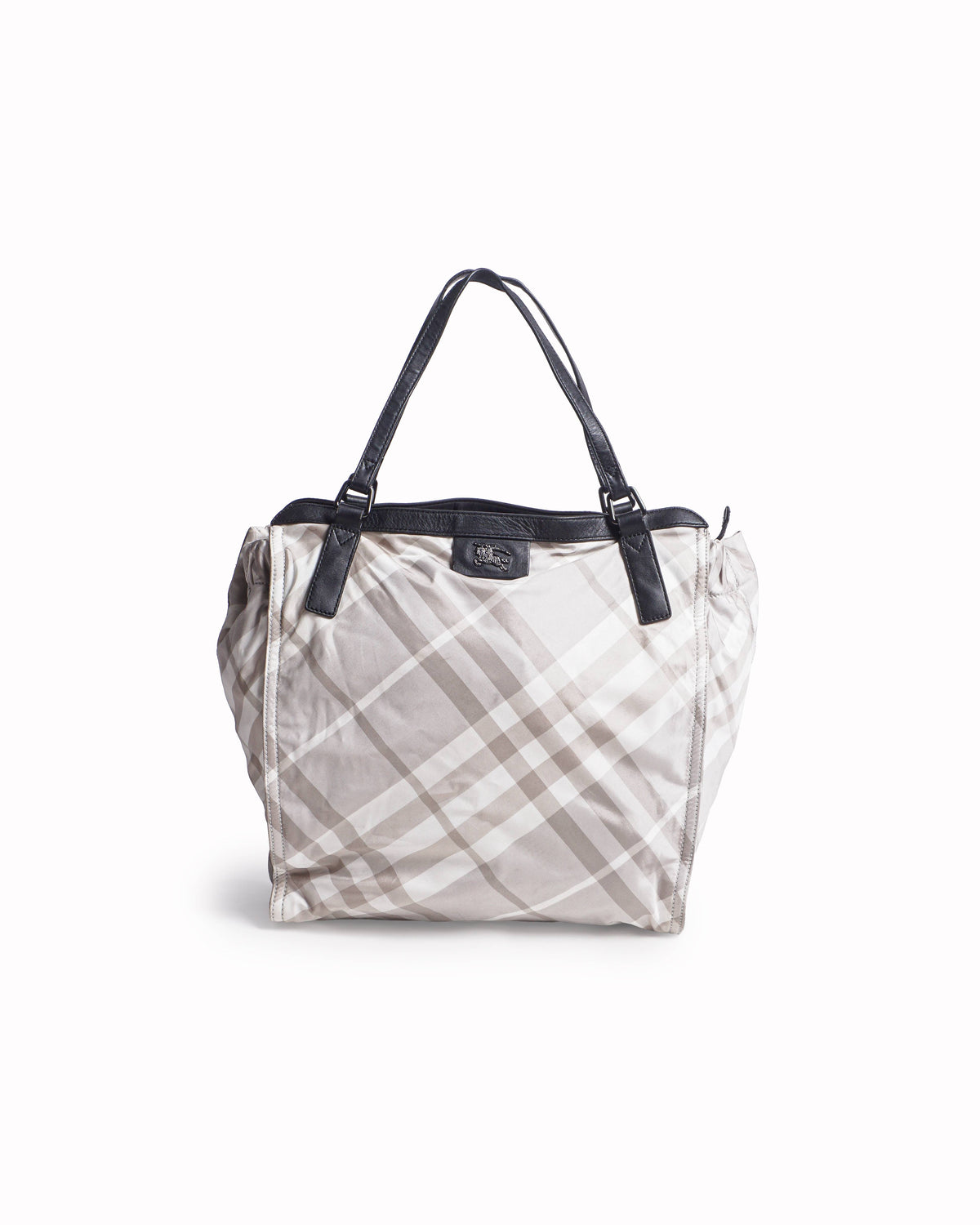 Burberry Plaid Nylon Buckleigh Tote Bag