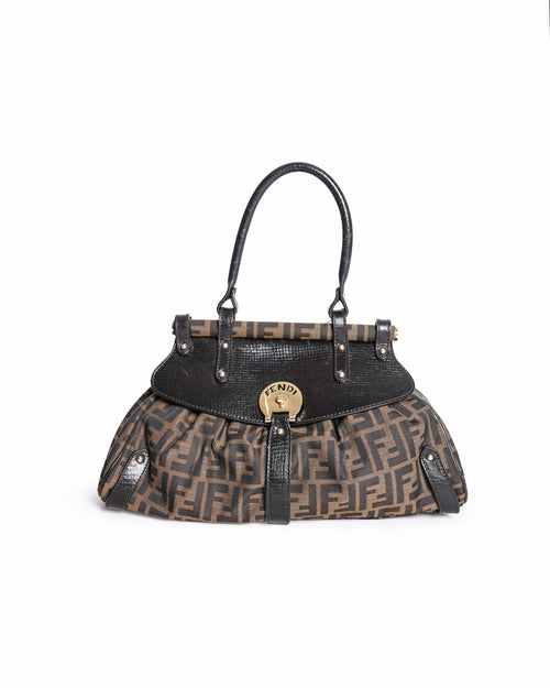 Fendi Tobacco Zucca Canvas Medium Magic Shoulder Bag