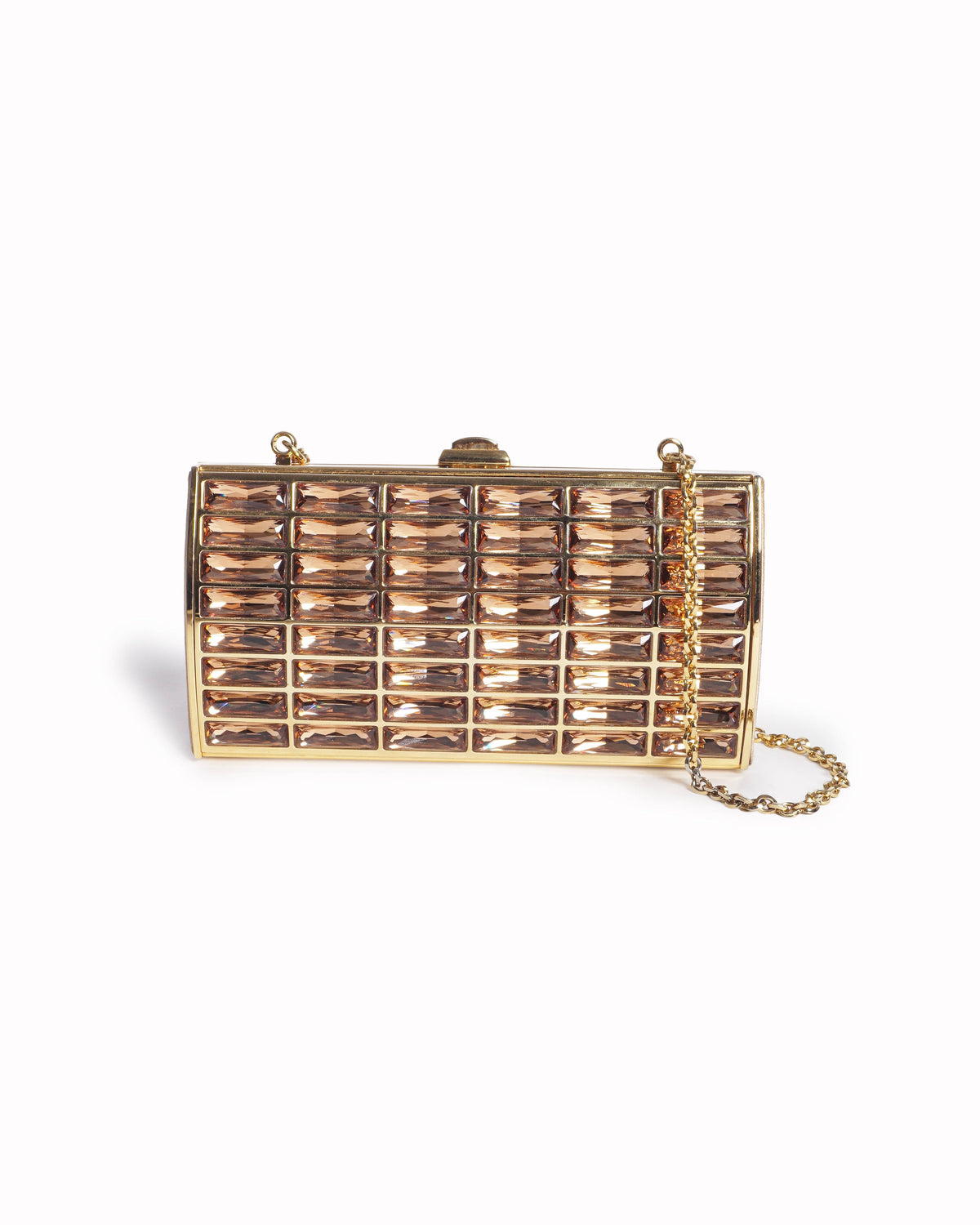 Judith Leiber Champagne Goddess Baguette Crystal Clutch