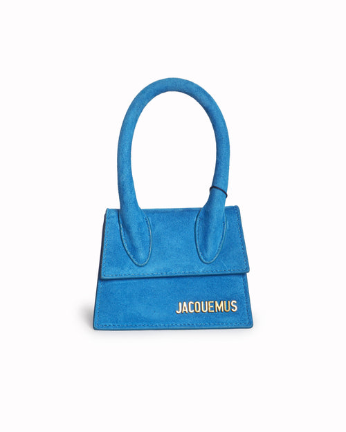 Jacquemus Le Chiquito Moyen Blue Suede Mini Handbag