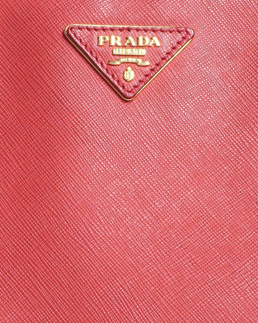 Prada Red Saffiano Lux Leather Large Tote Bag