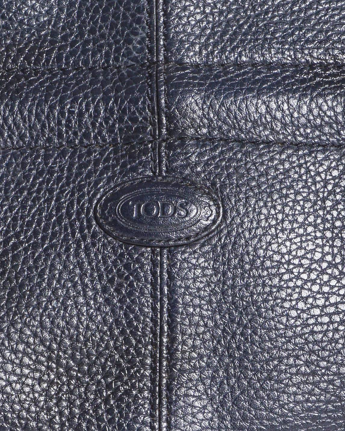 Tod's Dark Navy Pebbled Leather Shoulder Bag