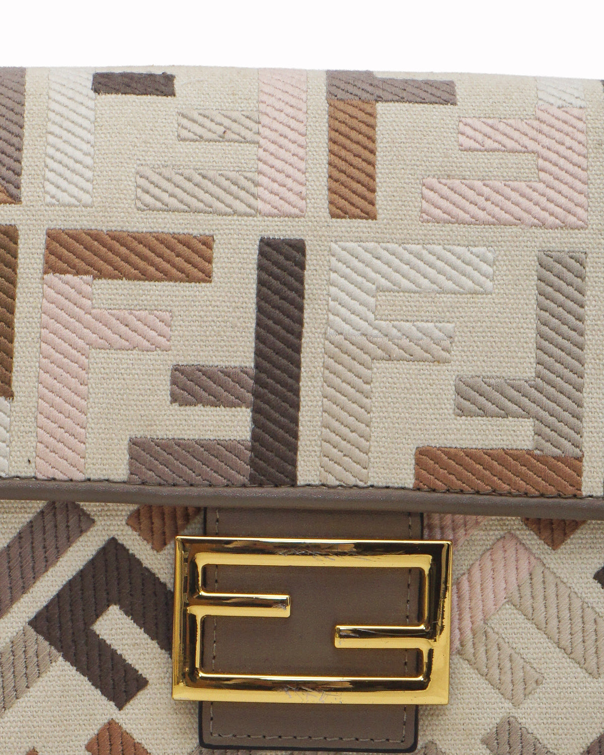 Fendi Multicolor Embroidered Zucca FF Baguette Bag