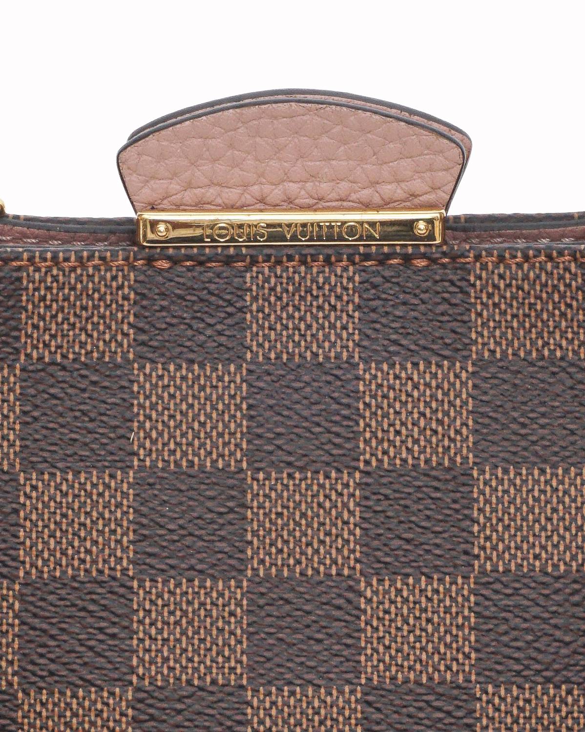 Louis Vuitton Damier Ebene & Magnolia Pink Cuir Taurillon Brittany Bag