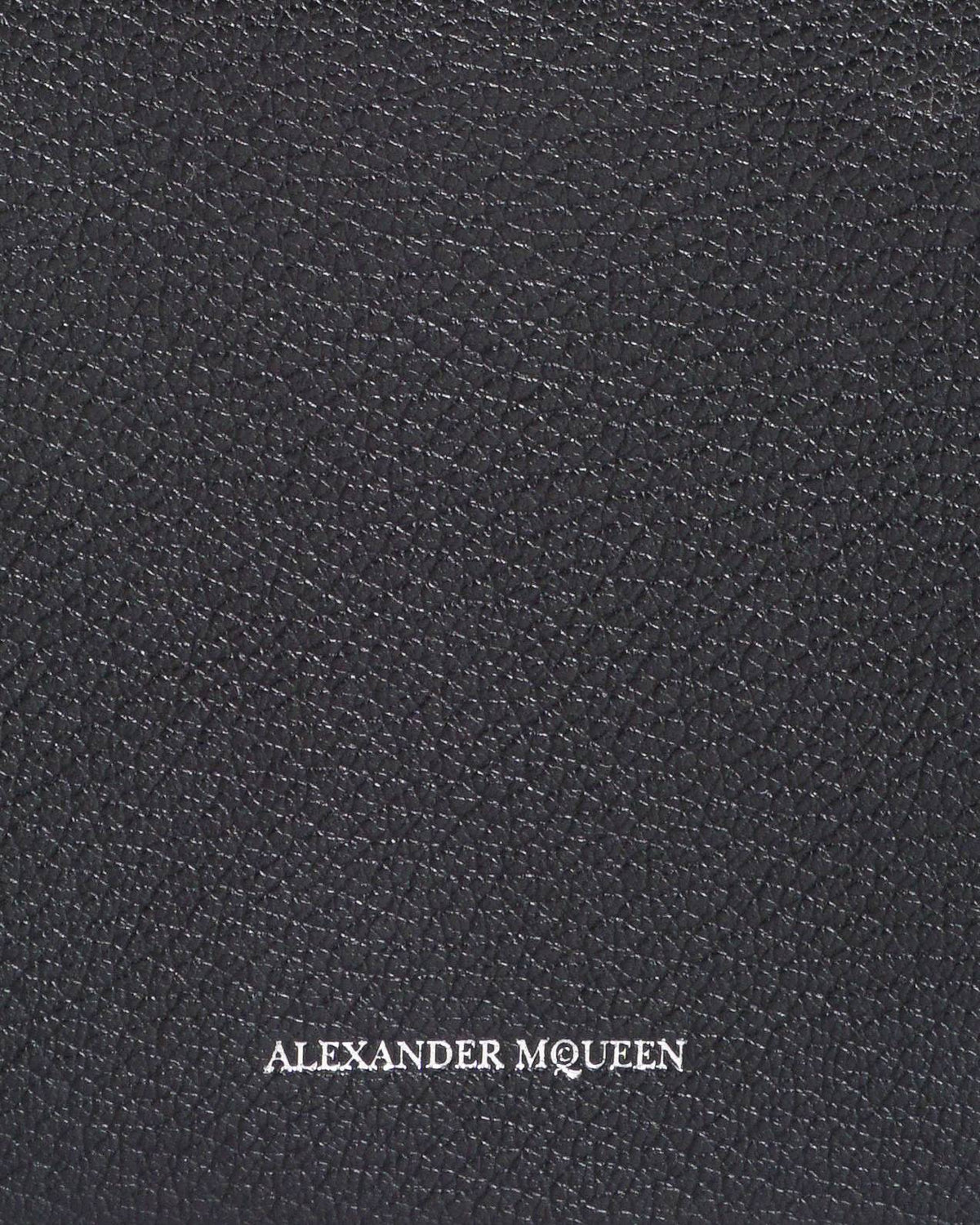 Alexander McQueen Black Leather The Story Bag Silk Scarf Strap