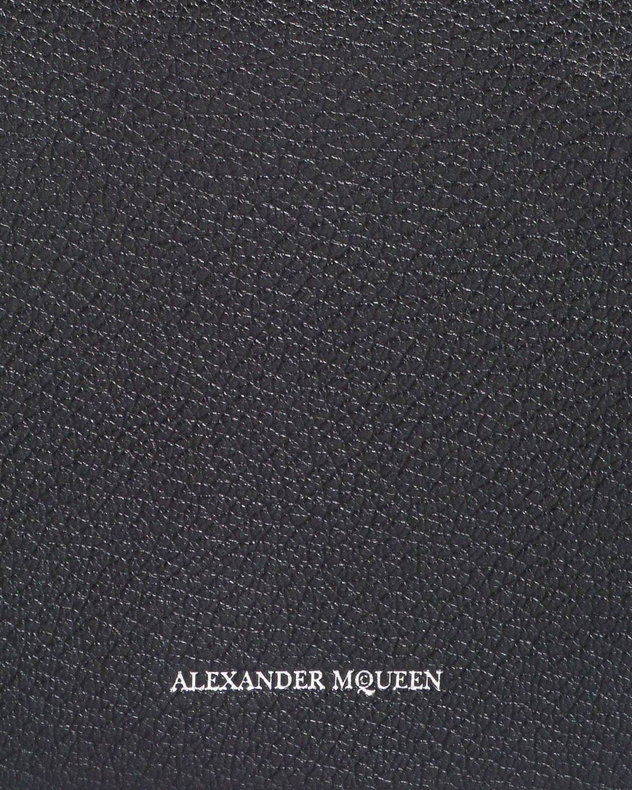 Alexander McQueen Black Leather The Story Bag Silk Scarf Strap