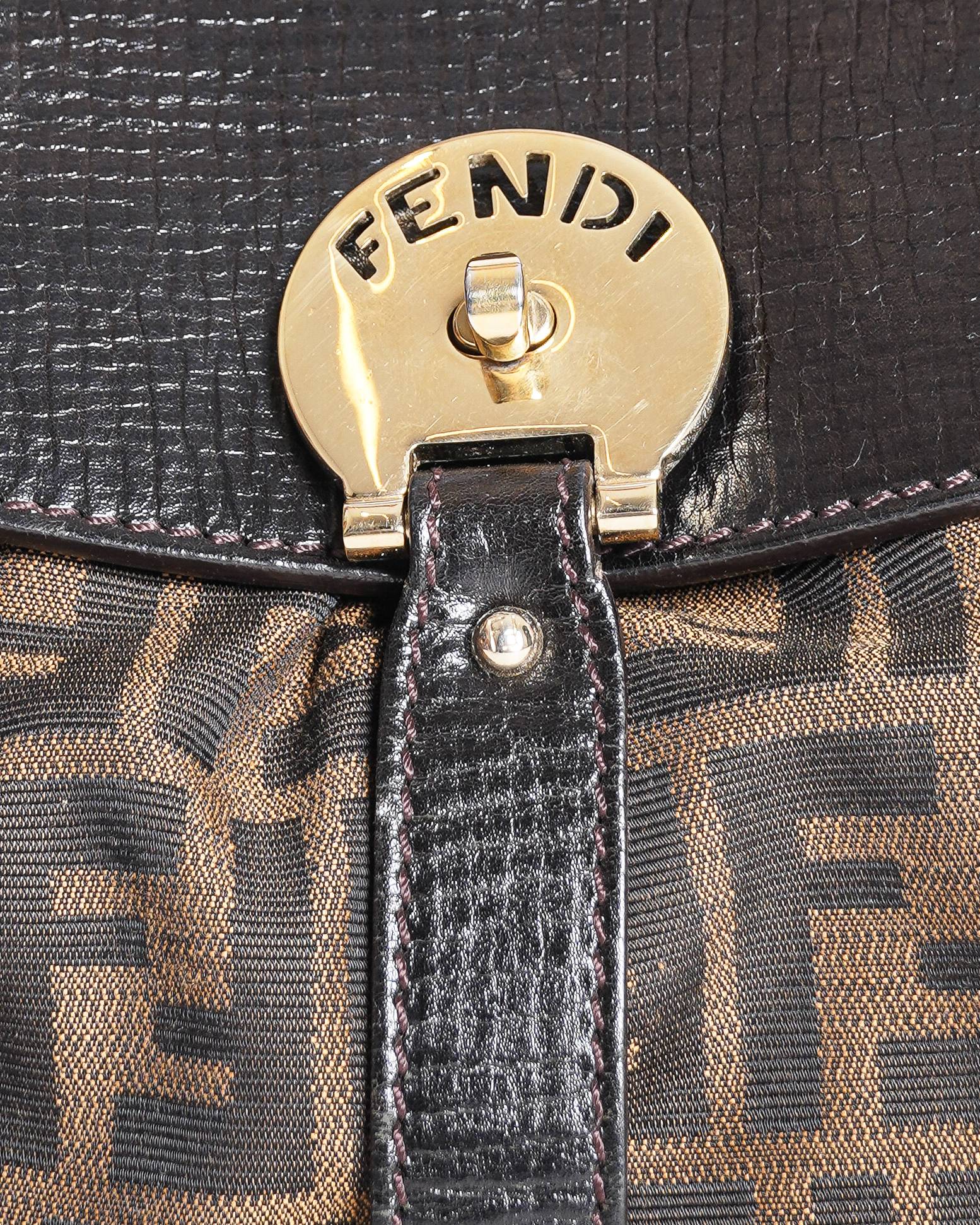 Fendi Tobacco Zucca Canvas Medium Magic Shoulder Bag