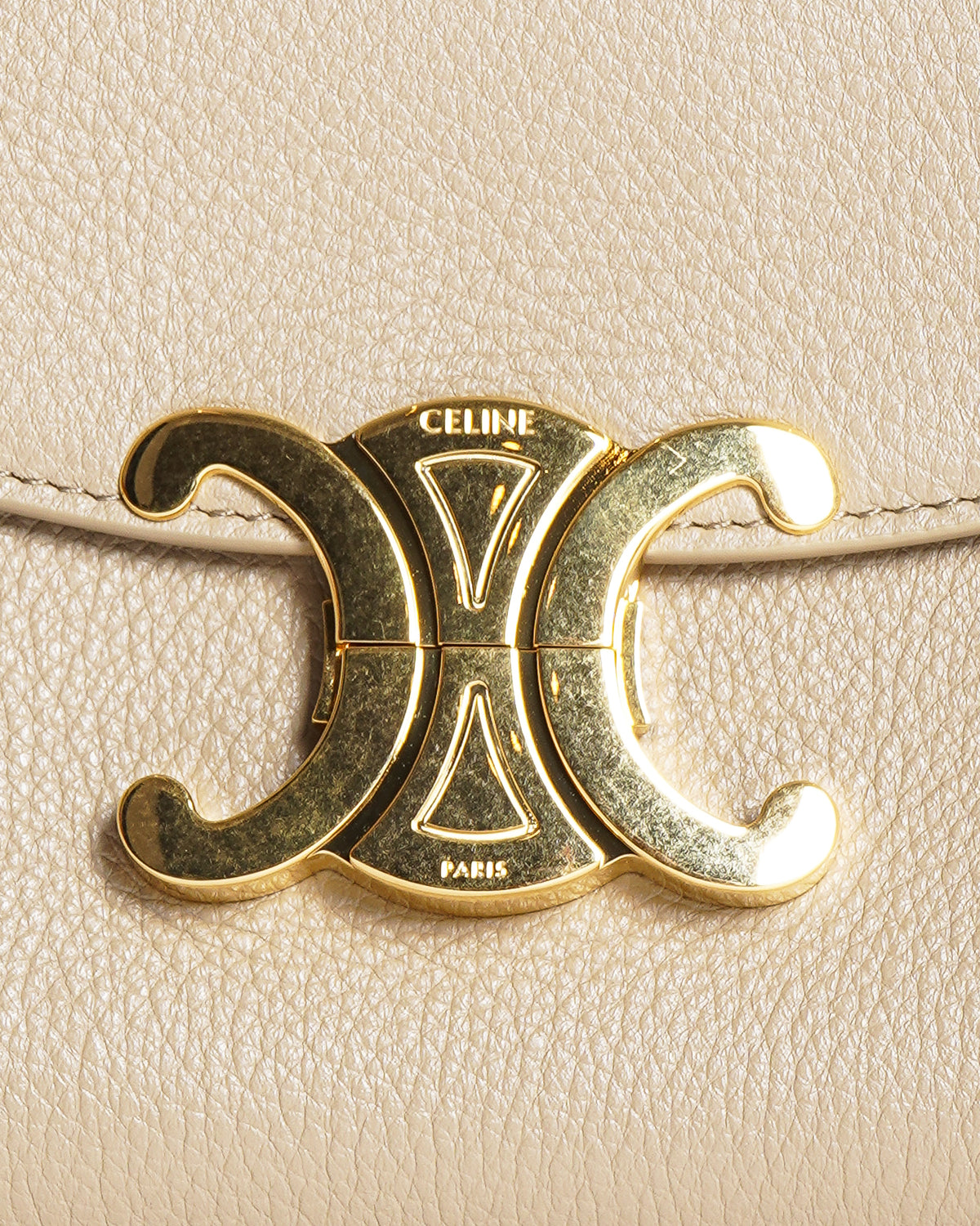 Celine Triomphe Grained Calfskin Top Handle Bag