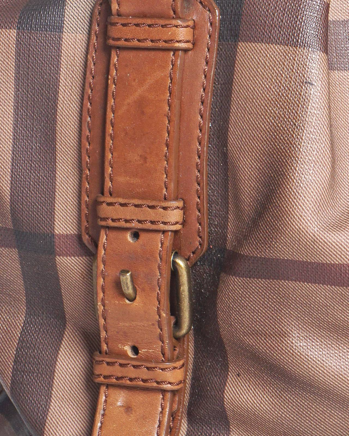 Burberry Brown House Check Coated Canvas Satchel