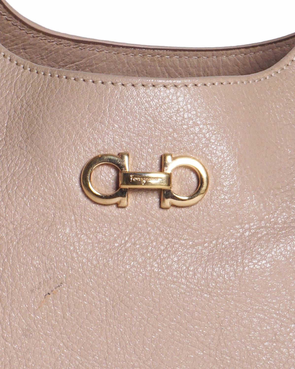 Salvatore Ferragamo Blush Pink Gancini Chain Shoulder Bag
