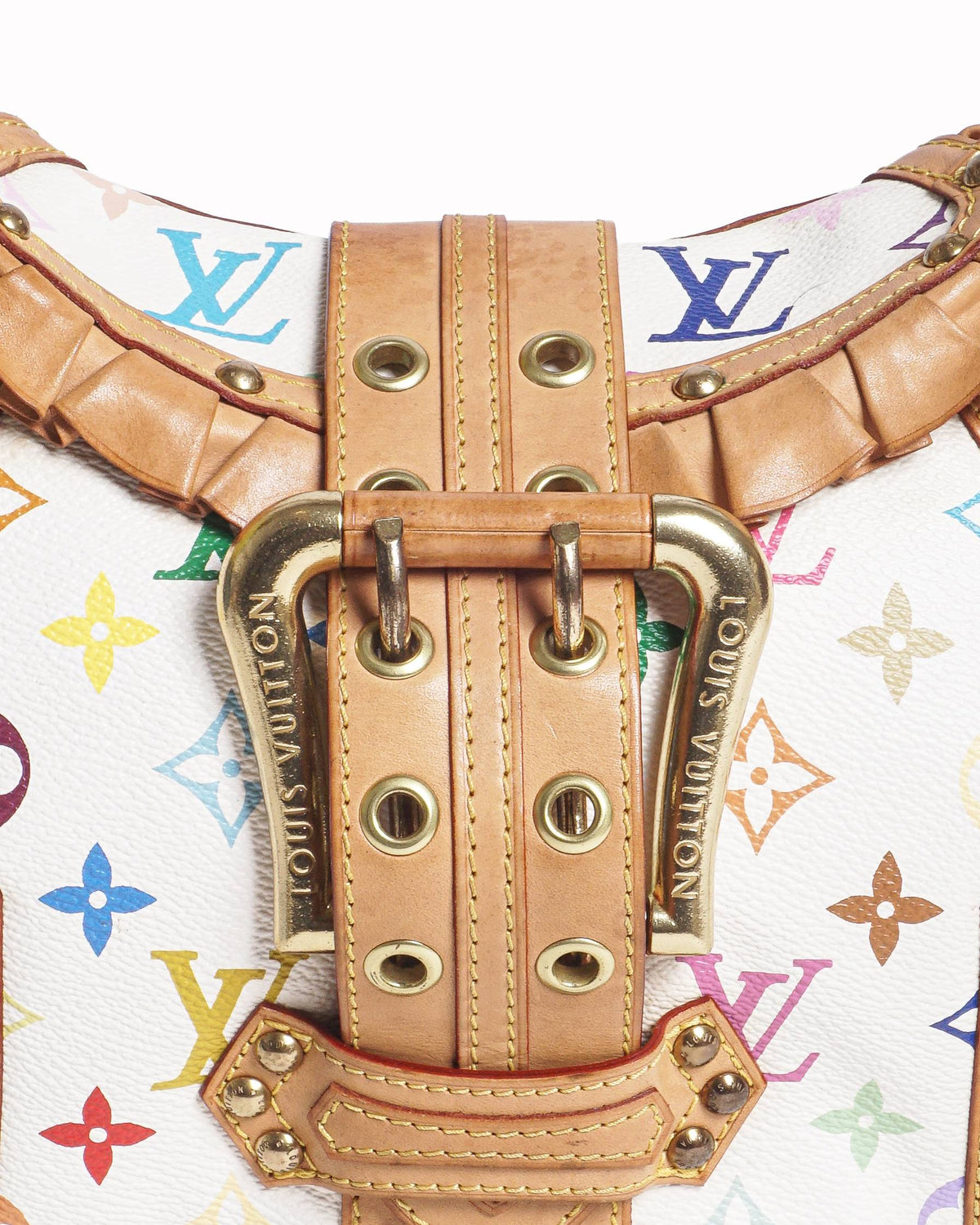 Louis Vuitton x Takashi Murakami Monogram Multicolore White Theda PM Bag