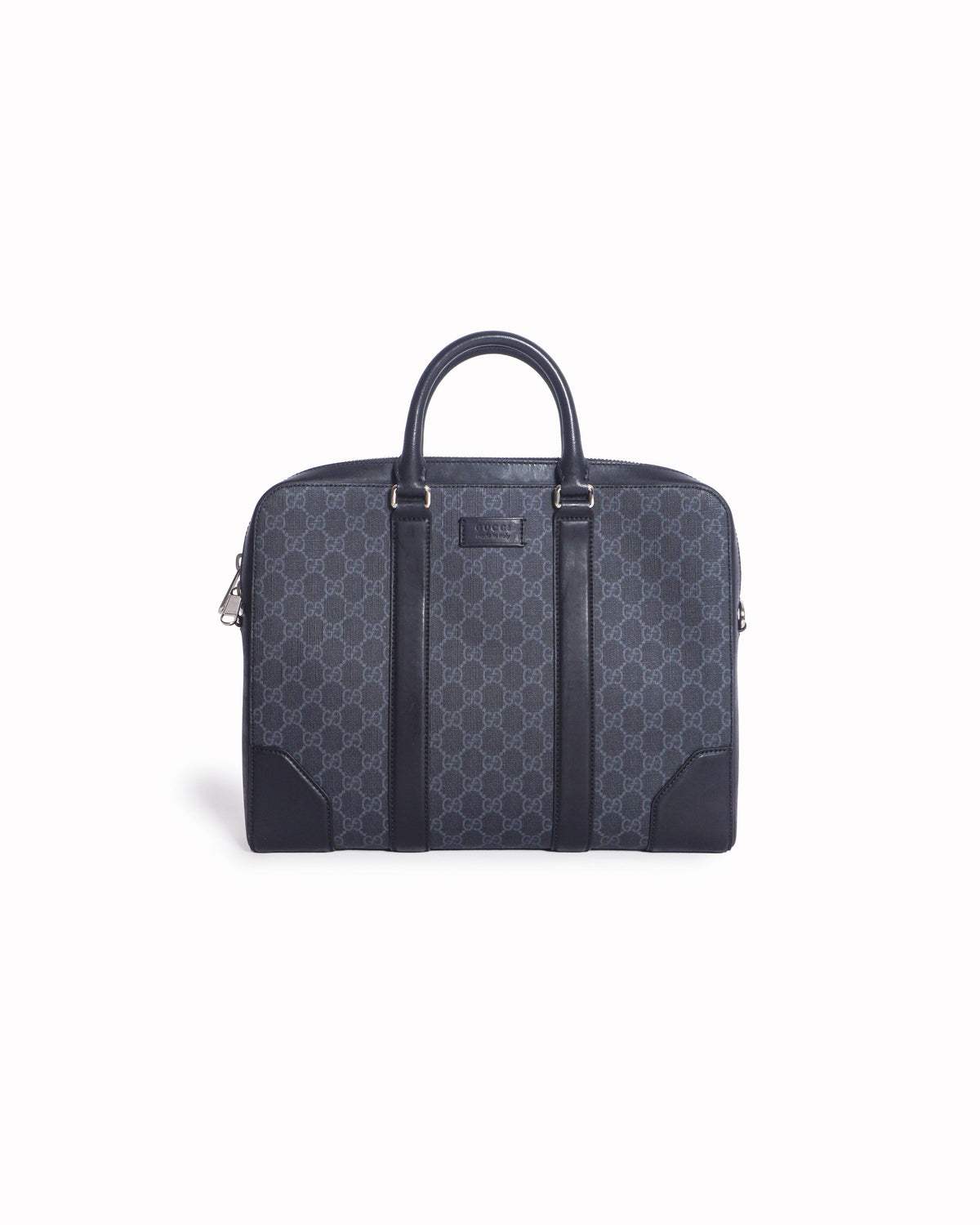 Gucci Black & Grey GG Supreme Canvas Business Briefcase