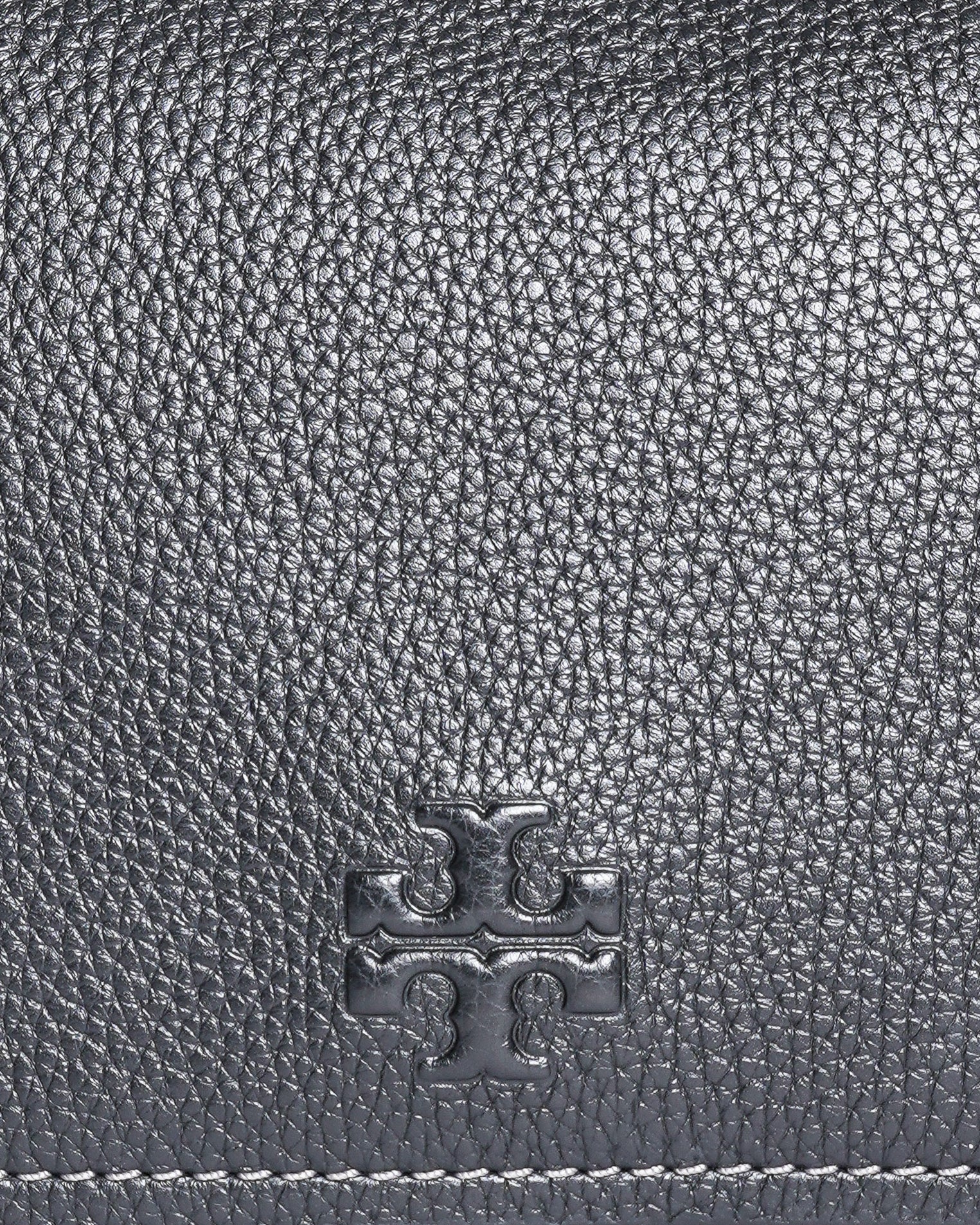 Tory Burch Thea Black Pebbled Leather Flap Crossbody Bag
