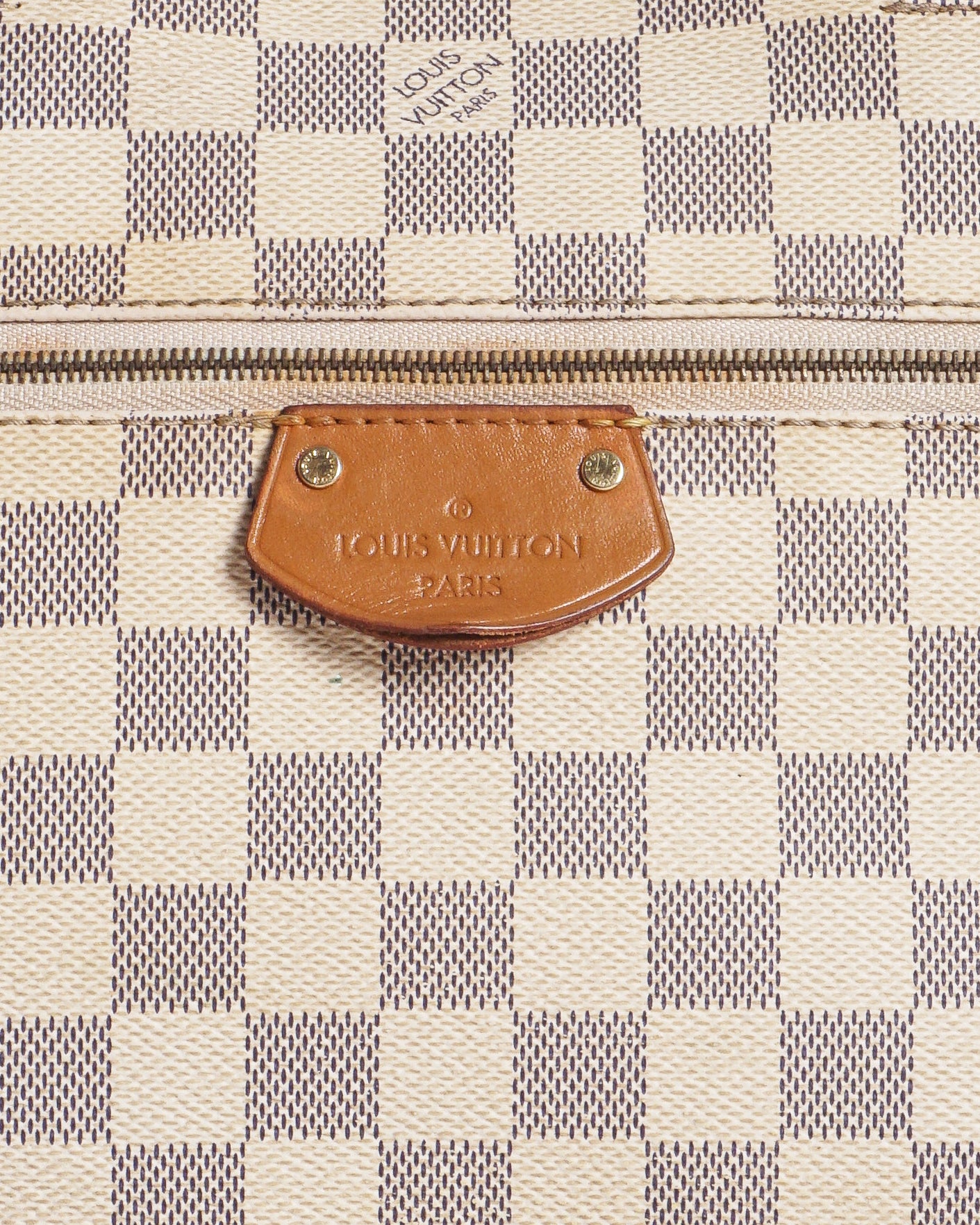 Louis Vuitton Damier Azur Iena PM Leather Trim Tote Bag
