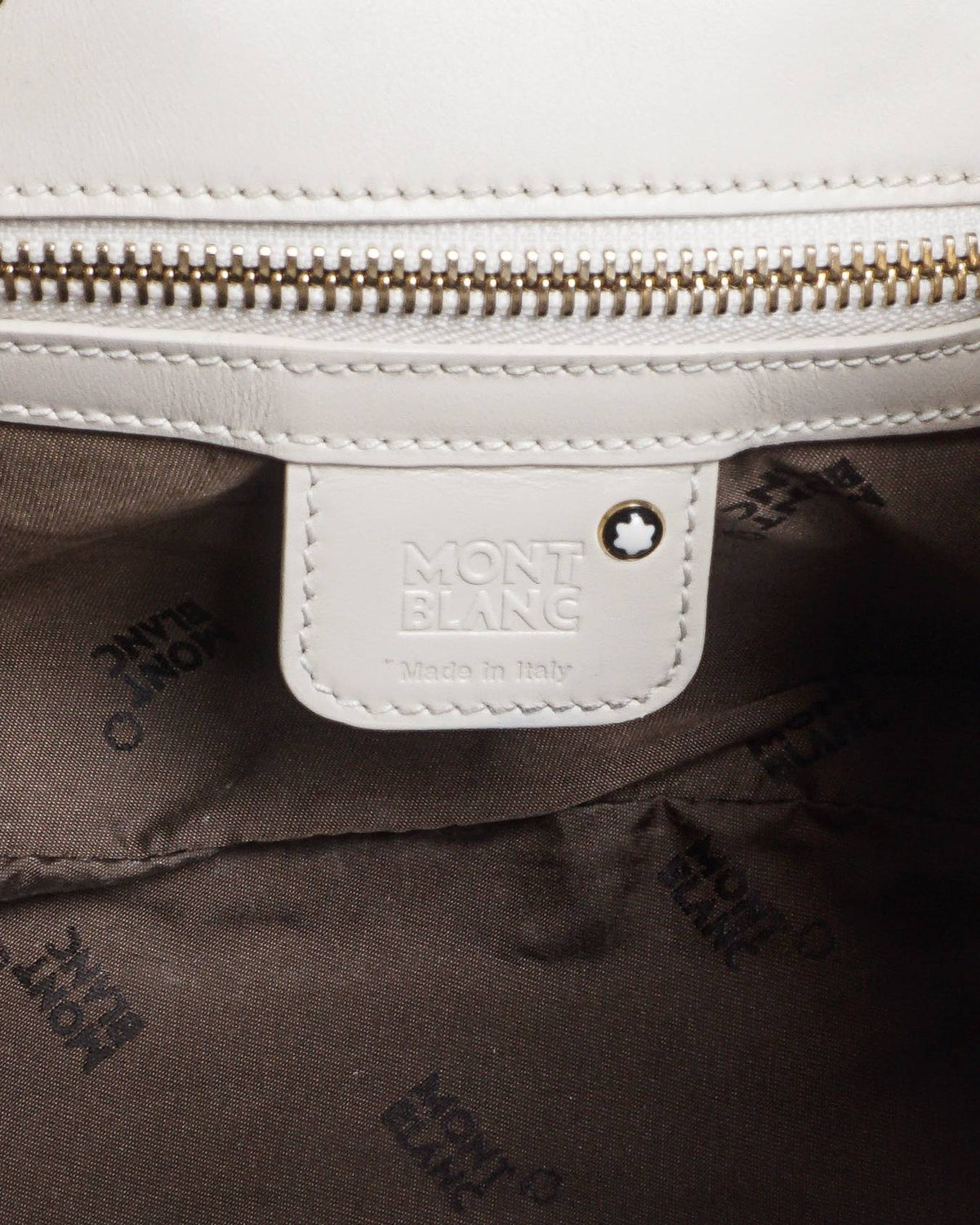 Montblanc White Nylon & Leather Starisma Dalila Drawstring Hobo