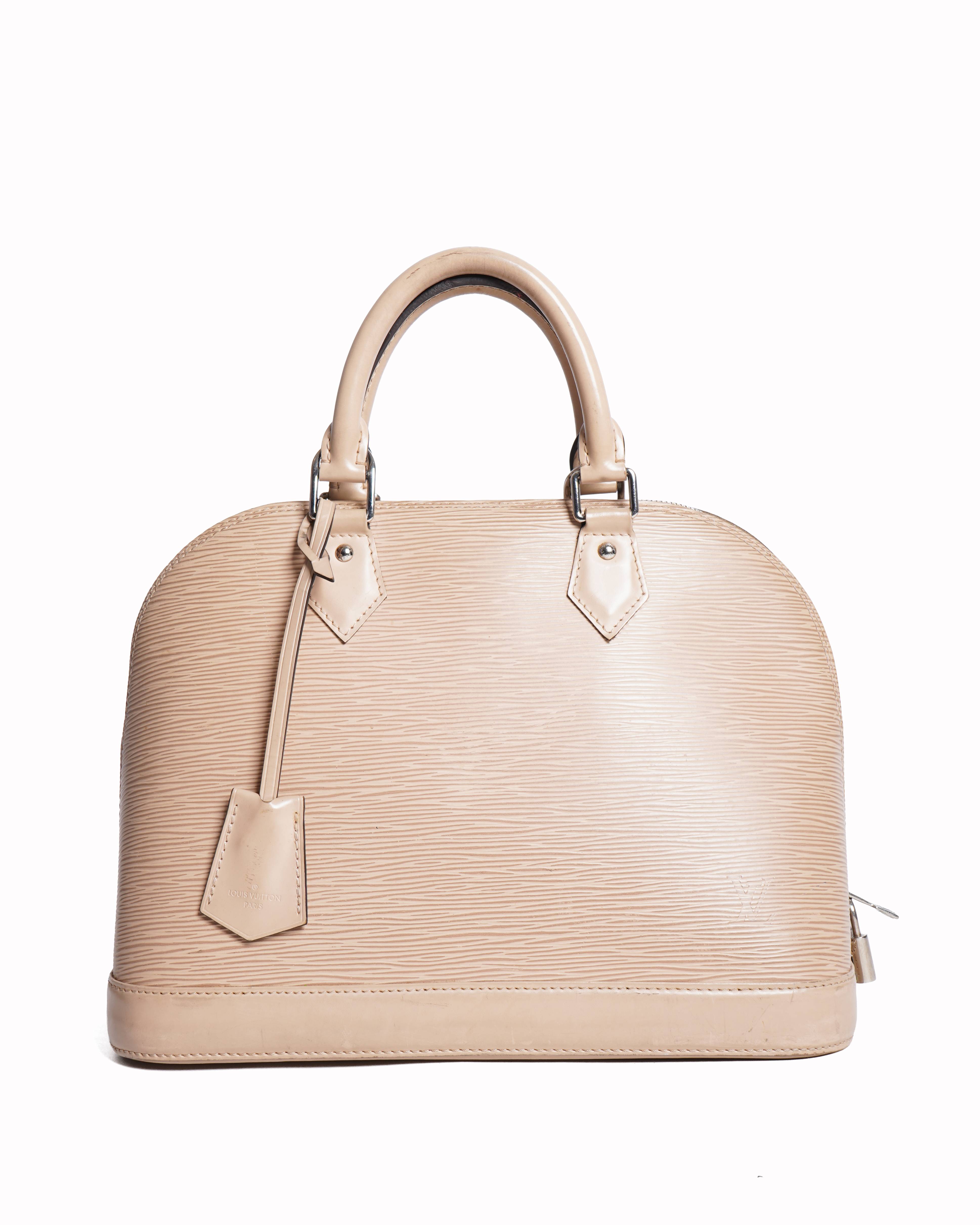 Louis vuitton alma pm bag in beige epi leather