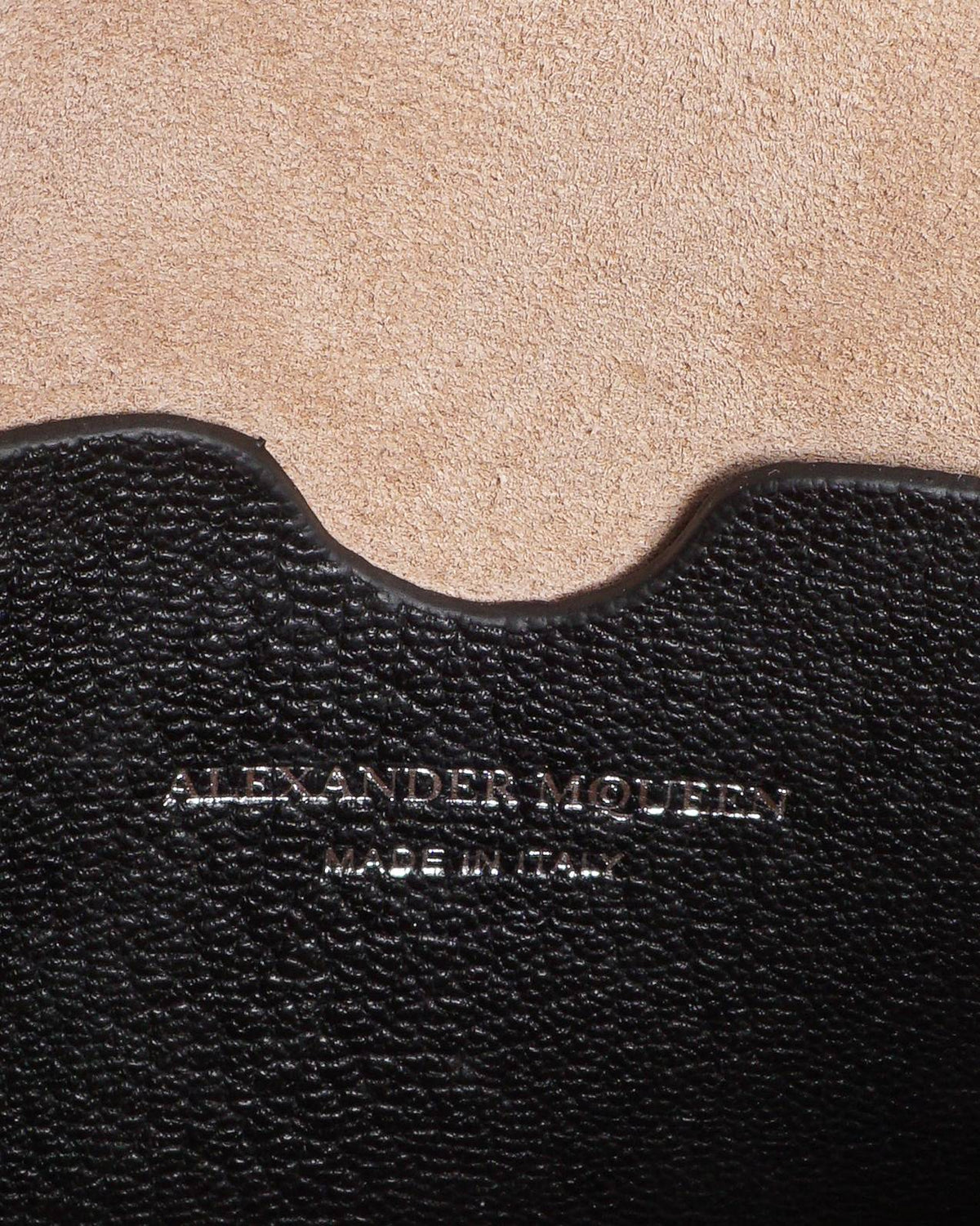 Alexander McQueen Black Leather The Story Bag Silk Scarf Strap
