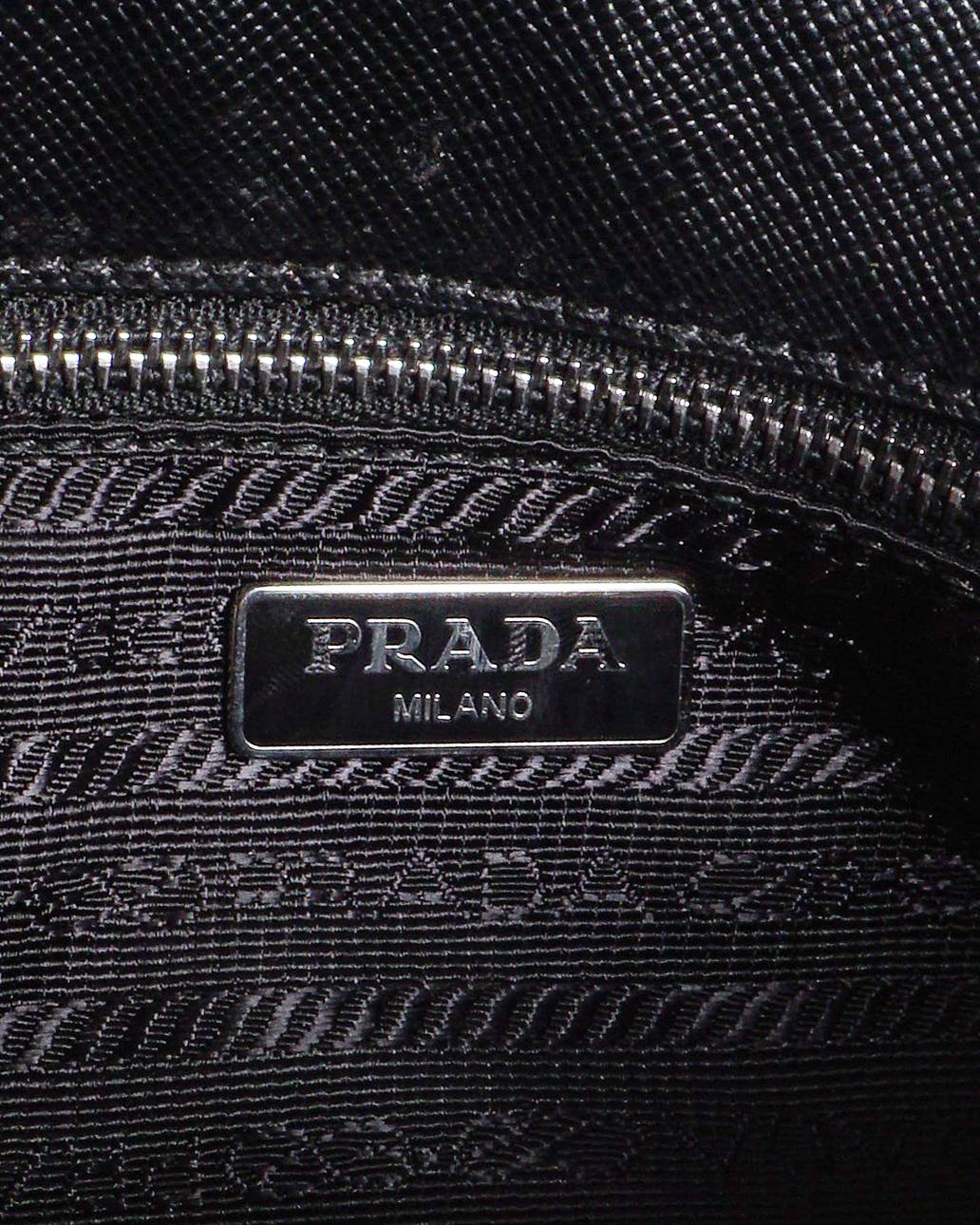 Prada Black Saffiano Leather Turn-Lock Chain Crossbody Bag