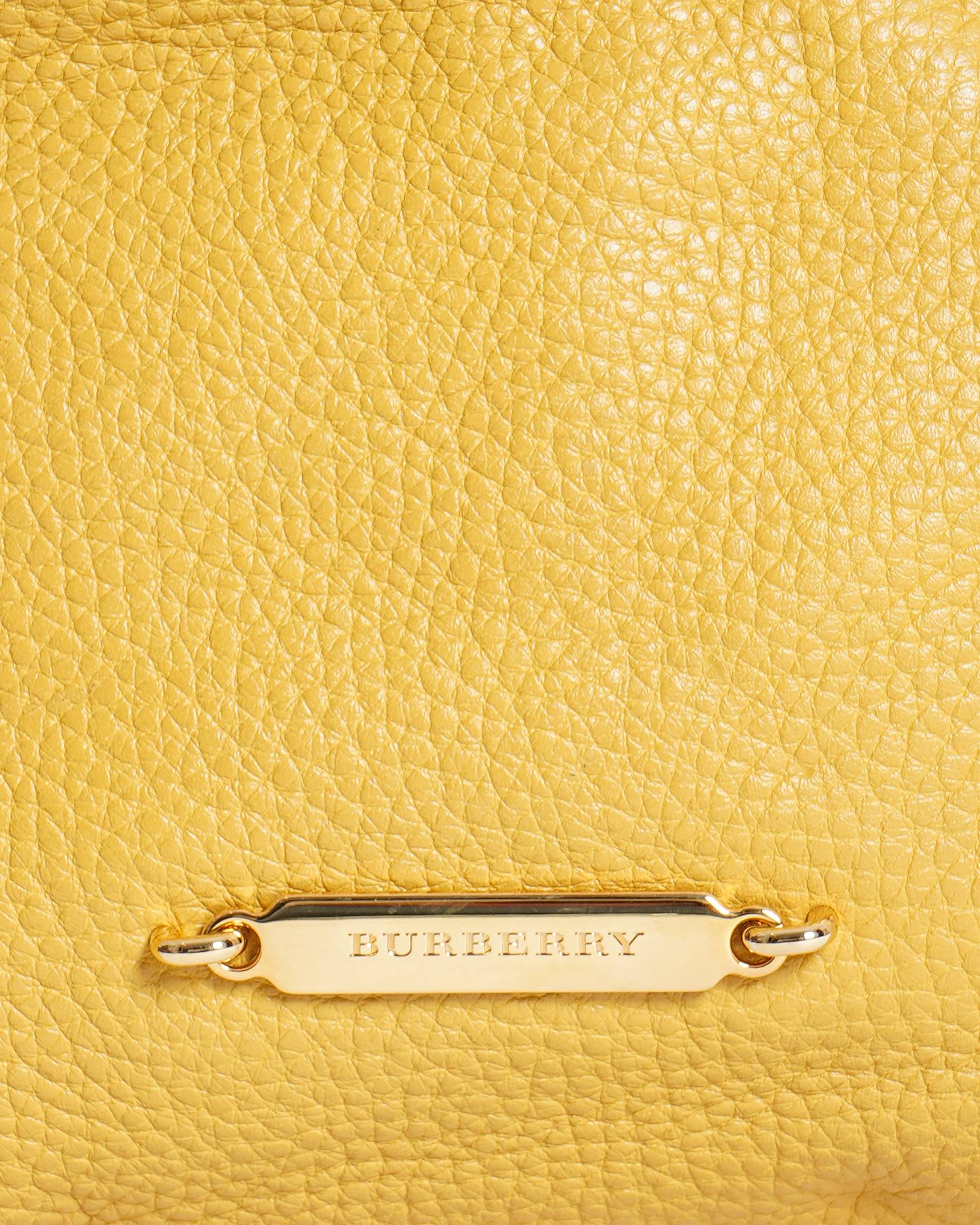 New Burberry Little Crush Leather Crossbody Bag In Yellow