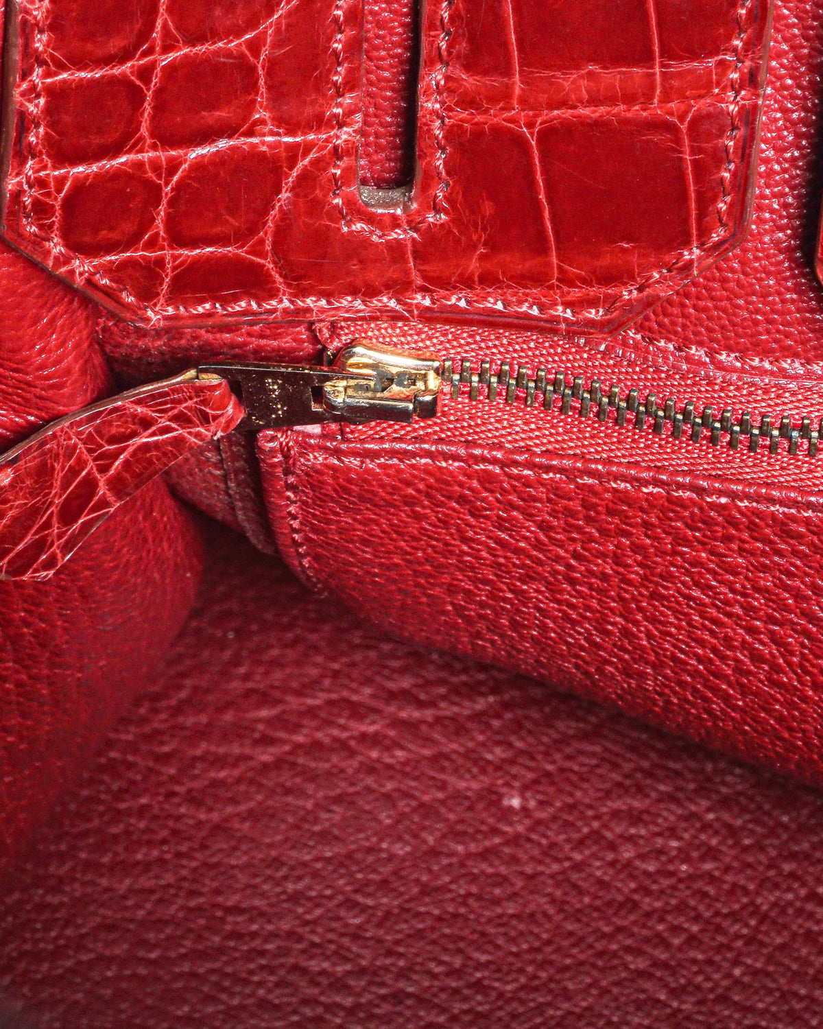 Hermès Red Porosus Crocodile Birkin 35 Gold Hardware