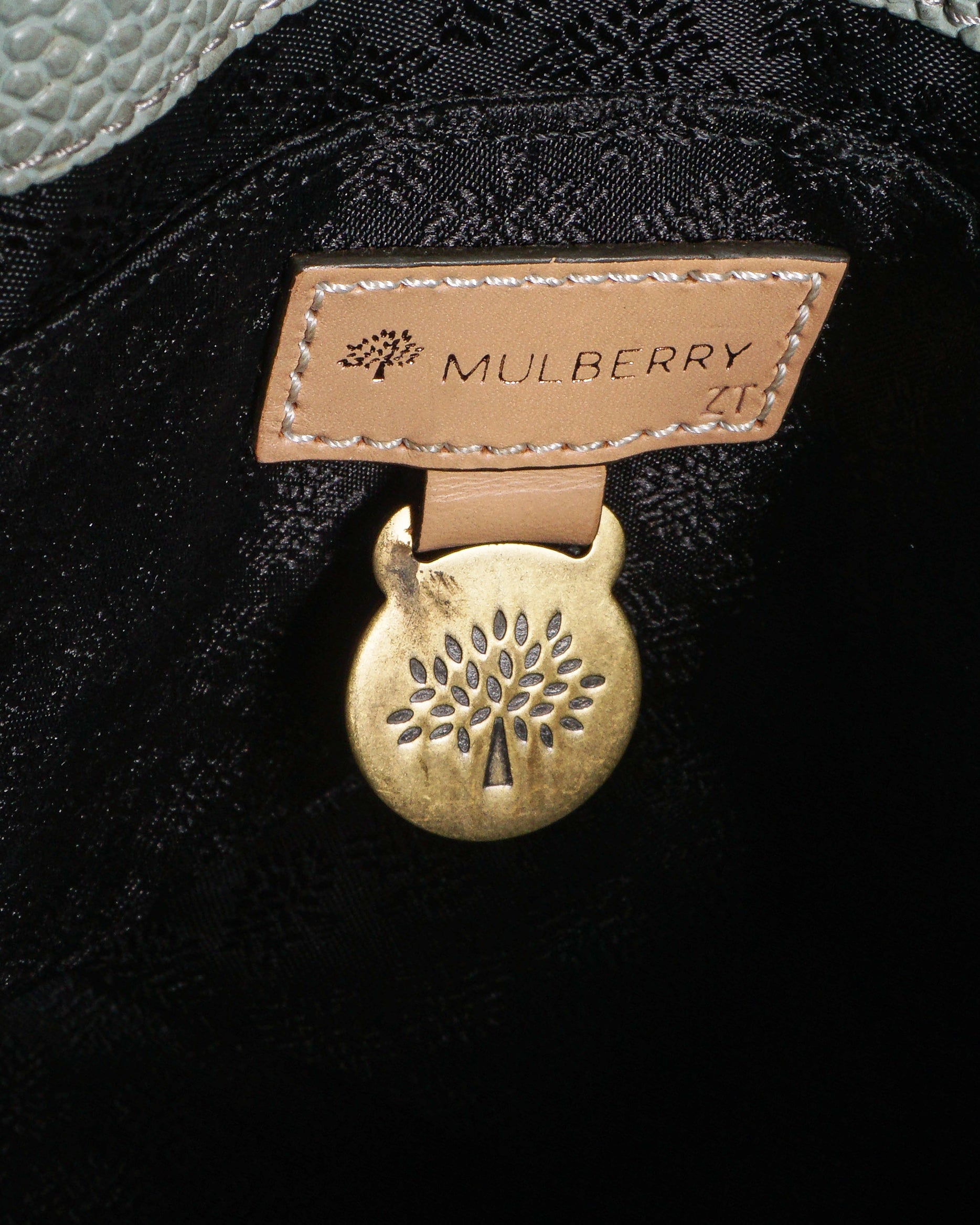 Mulberry Sage Green Pebbled Leather Small Tote Bag
