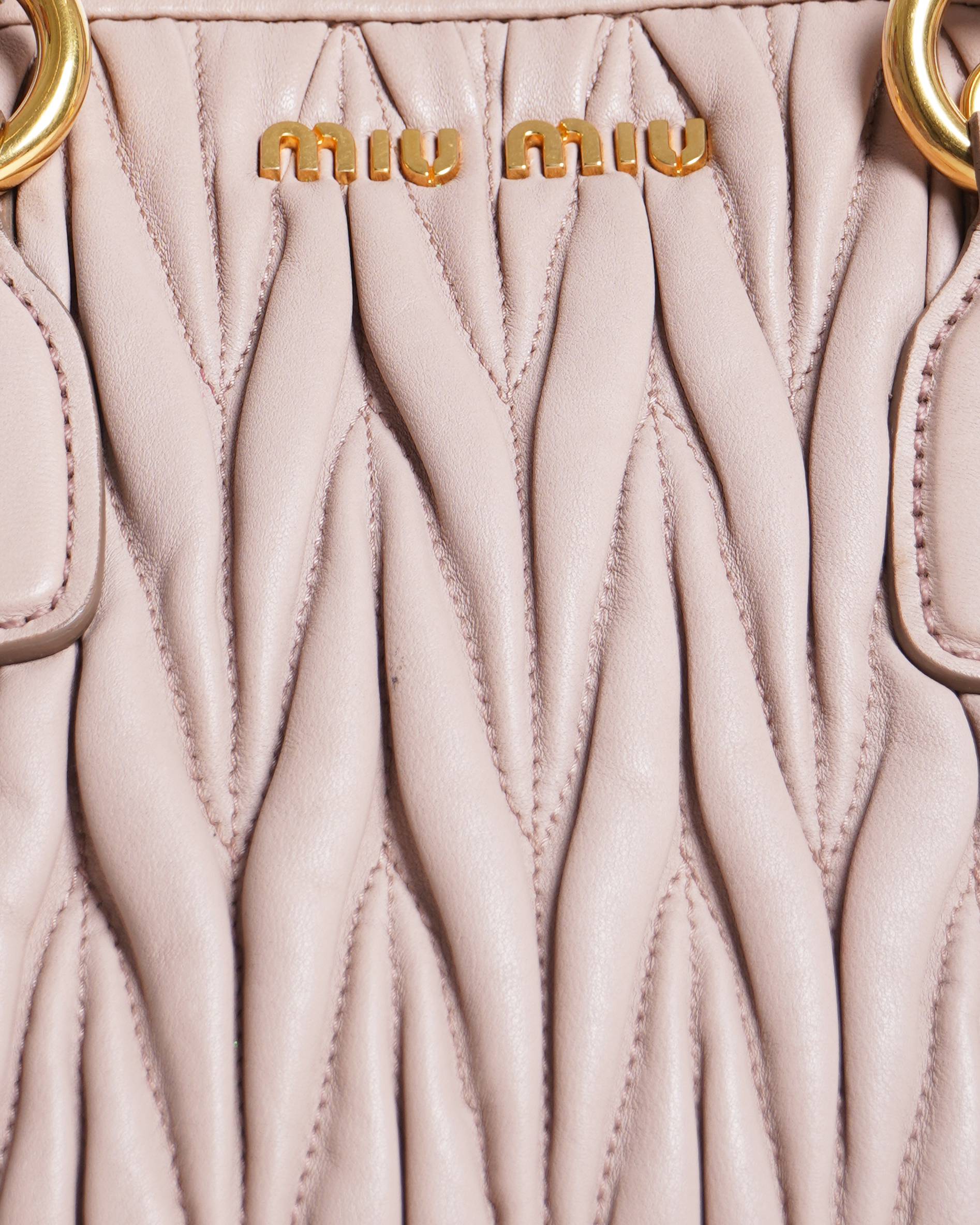 Miu Miu Matelasse leather bauletto top handle bag