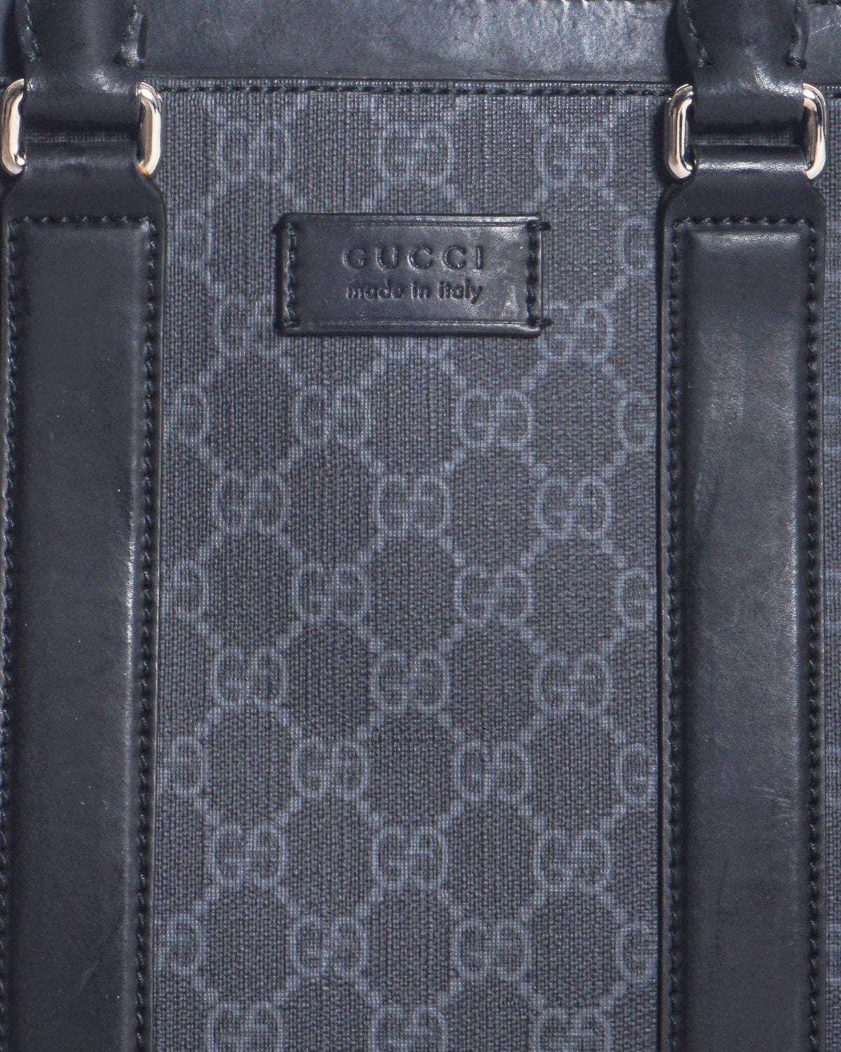 Gucci Black & Grey GG Supreme Canvas Business Briefcase