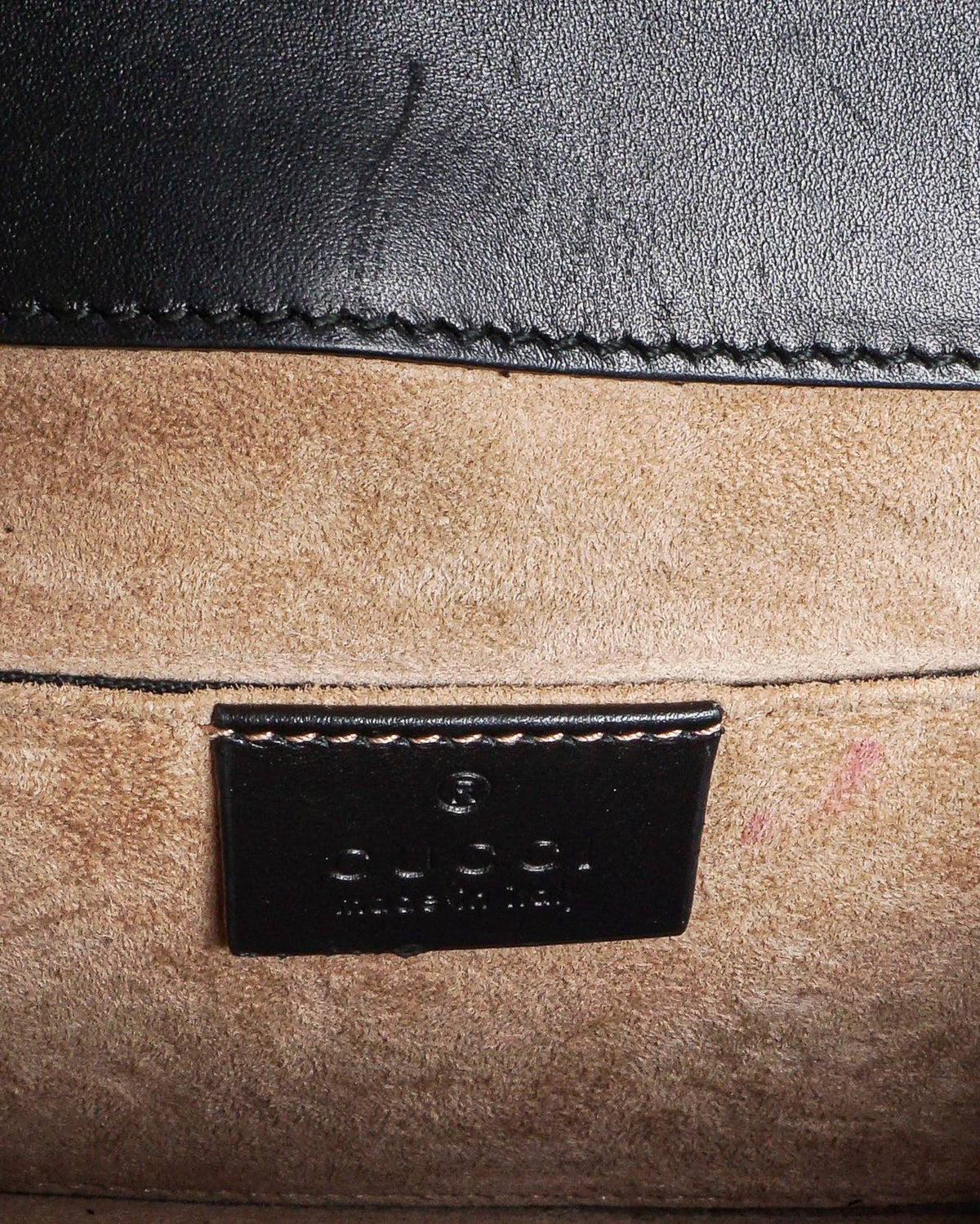 Gucci Black Leather Small Sylvie Butterfly & Lion Shoulder Bag