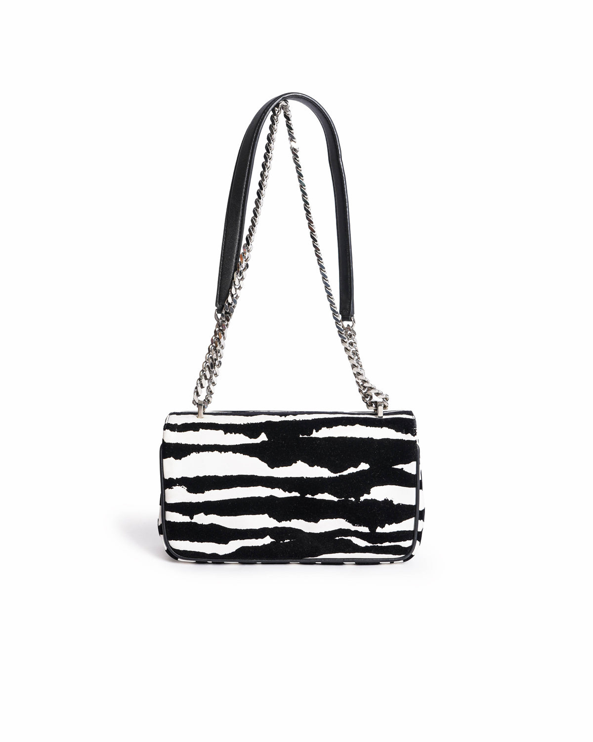 Burberry TB Logo Zebra Print Calfskin Leather Lola Shoulder Bag