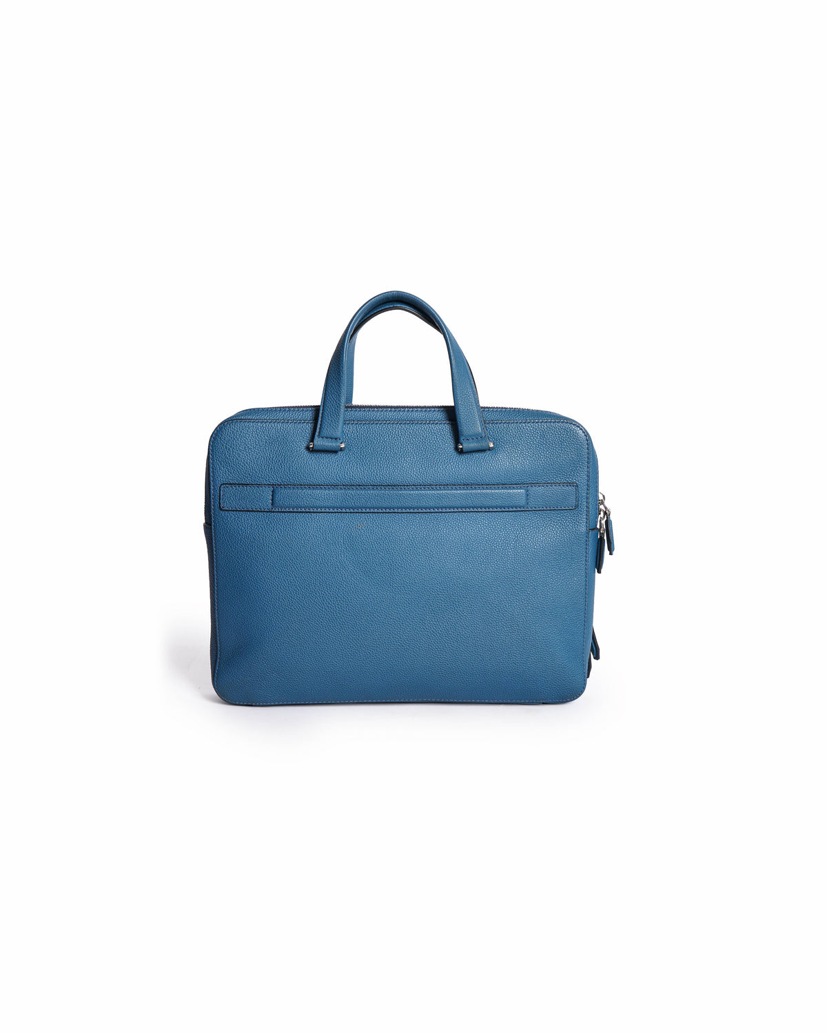 Salvatore Ferragamo 
Gancini Leather Briefcase in Teal Blue