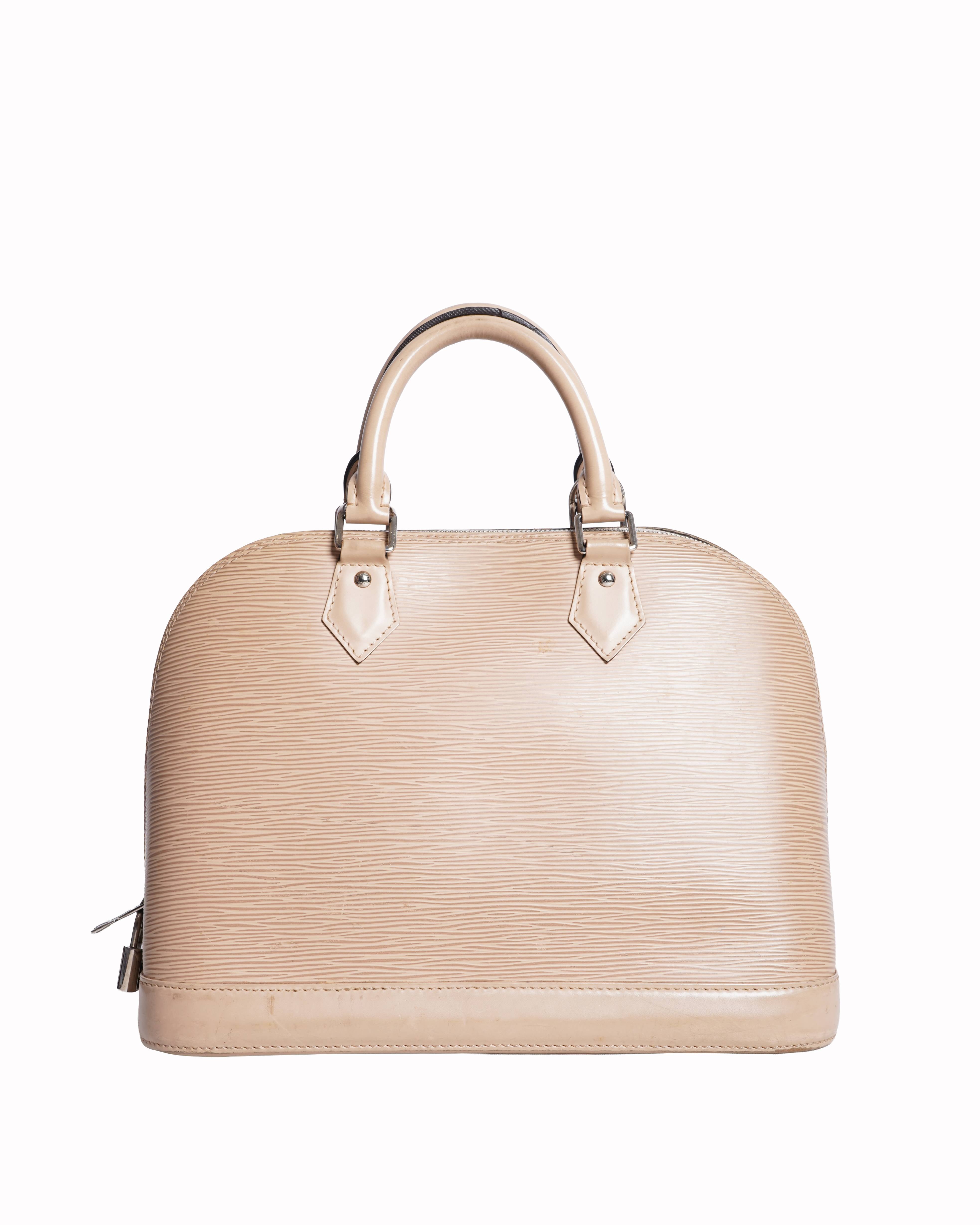 Louis vuitton alma pm bag in beige epi leather
