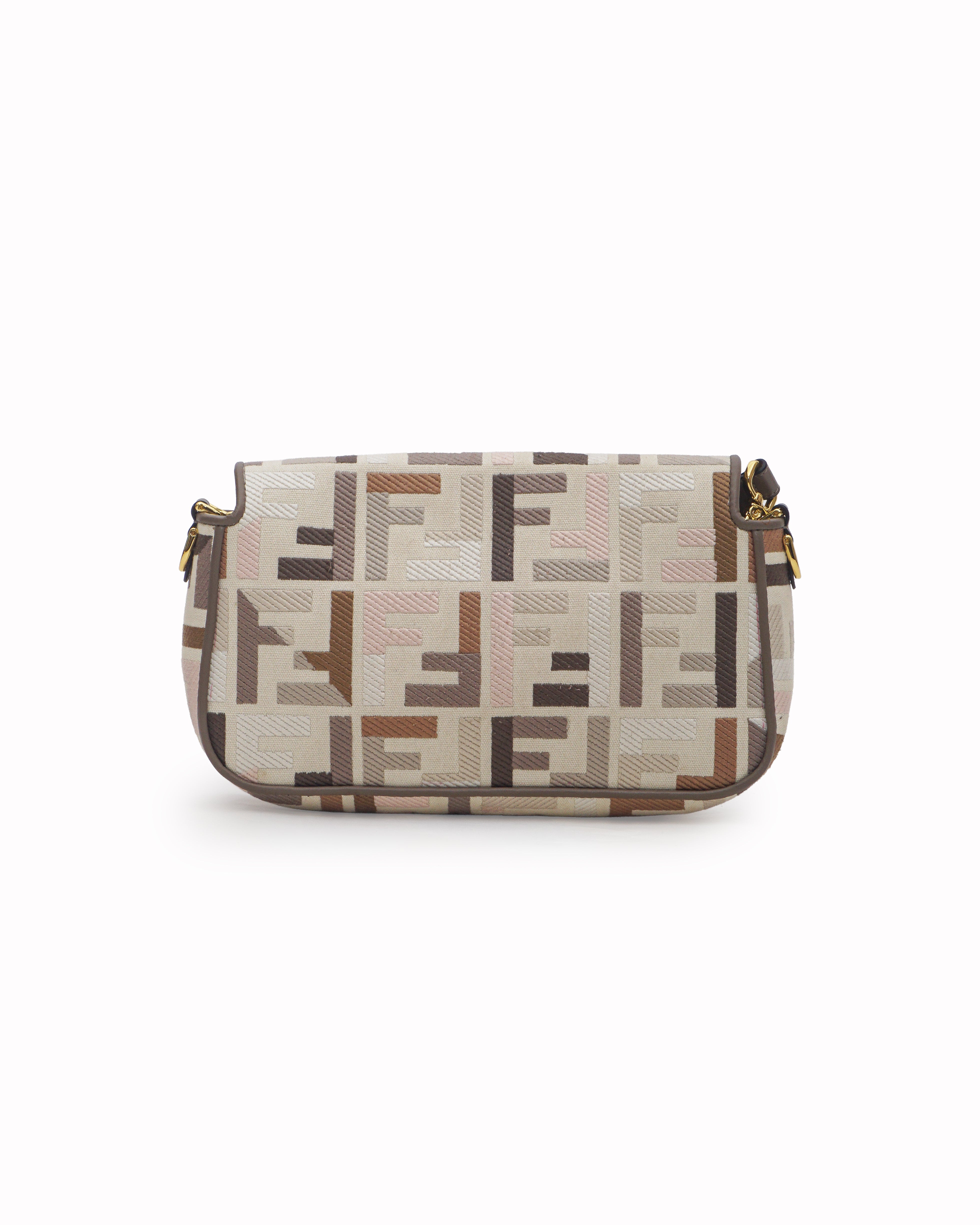 Fendi Multicolor Embroidered Zucca FF Baguette Bag
