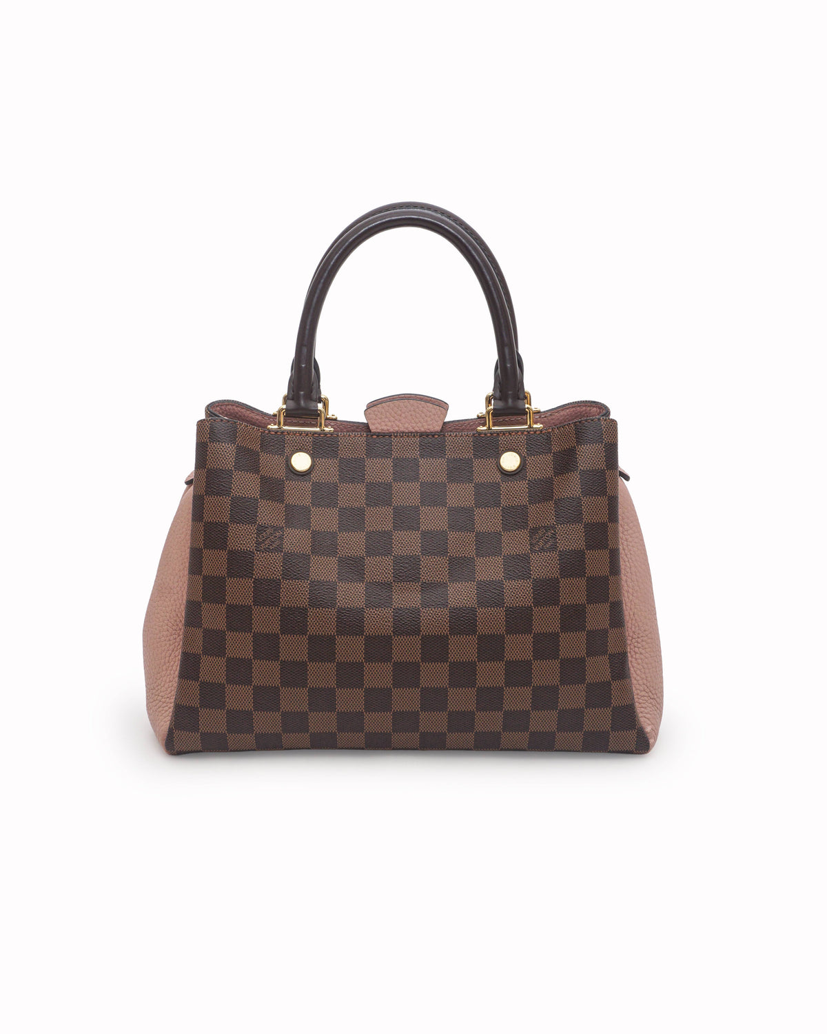 Louis Vuitton Damier Ebene & Magnolia Pink Cuir Taurillon Brittany Bag
