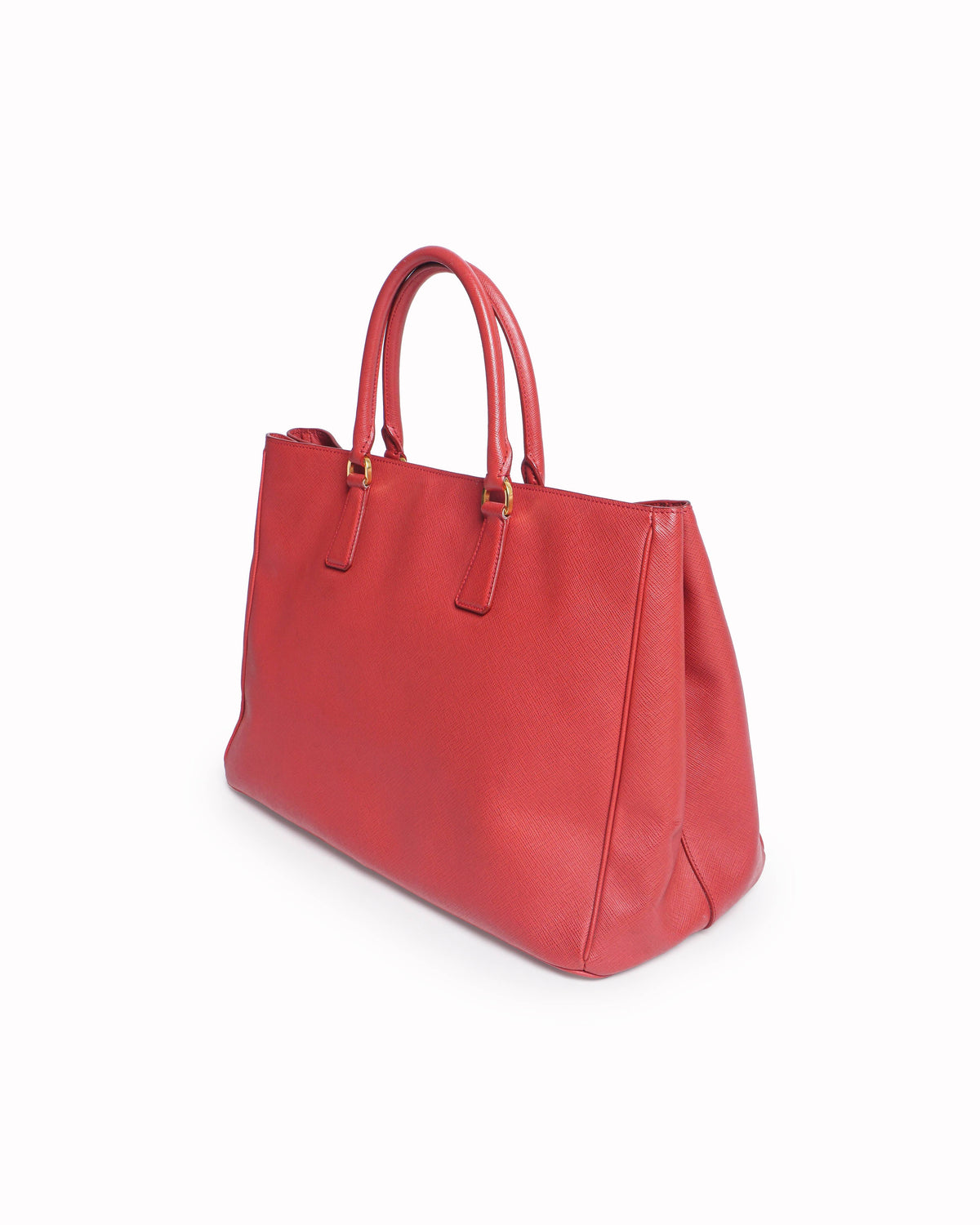 Prada Red Saffiano Lux Leather Large Tote Bag