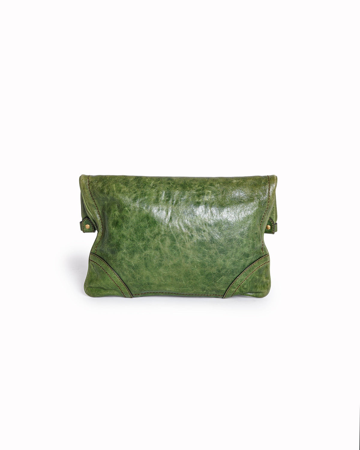 Alexander McQueen Green leather flapper clutch