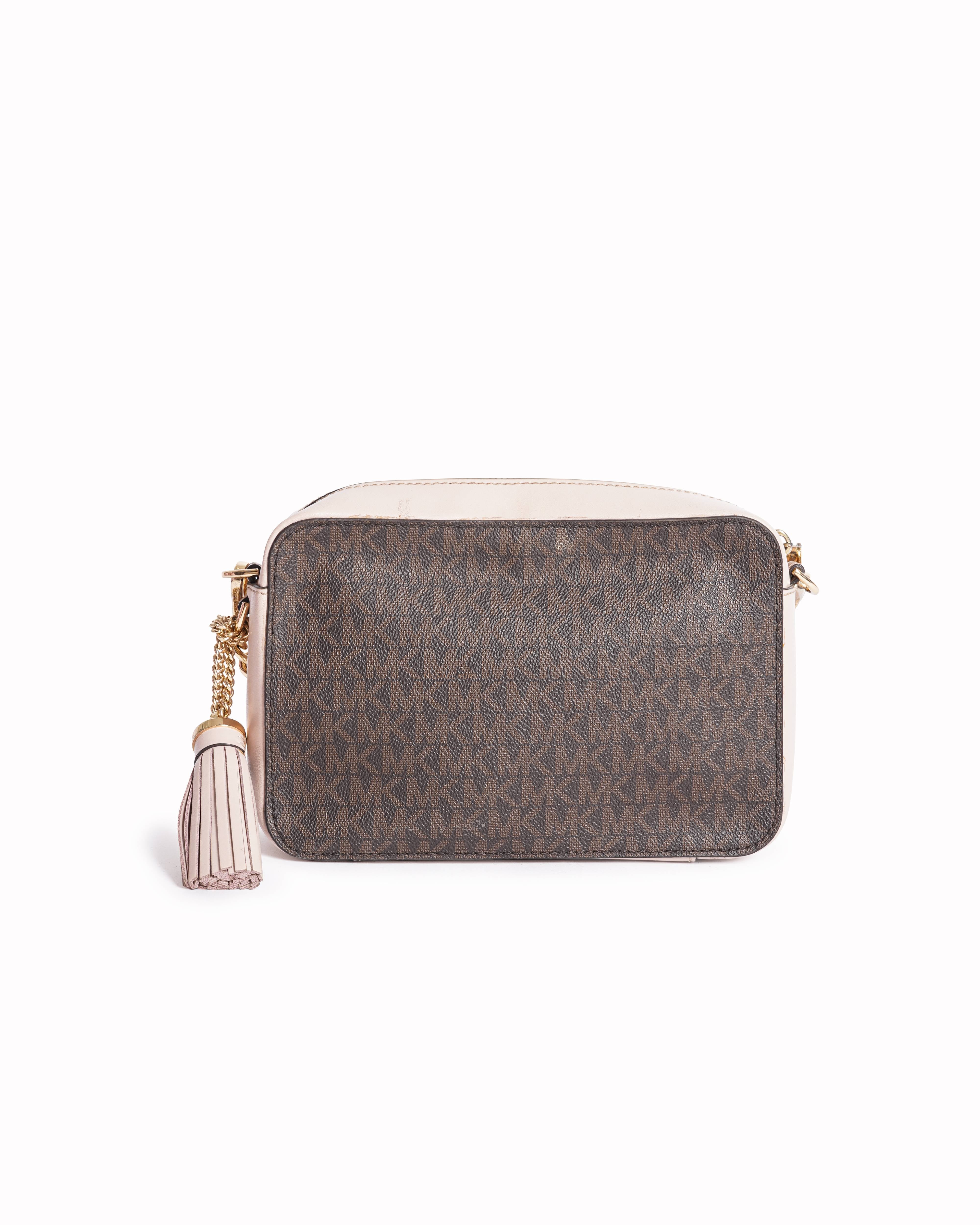 Michael Kors Monogram Crossbody Bag In Brown