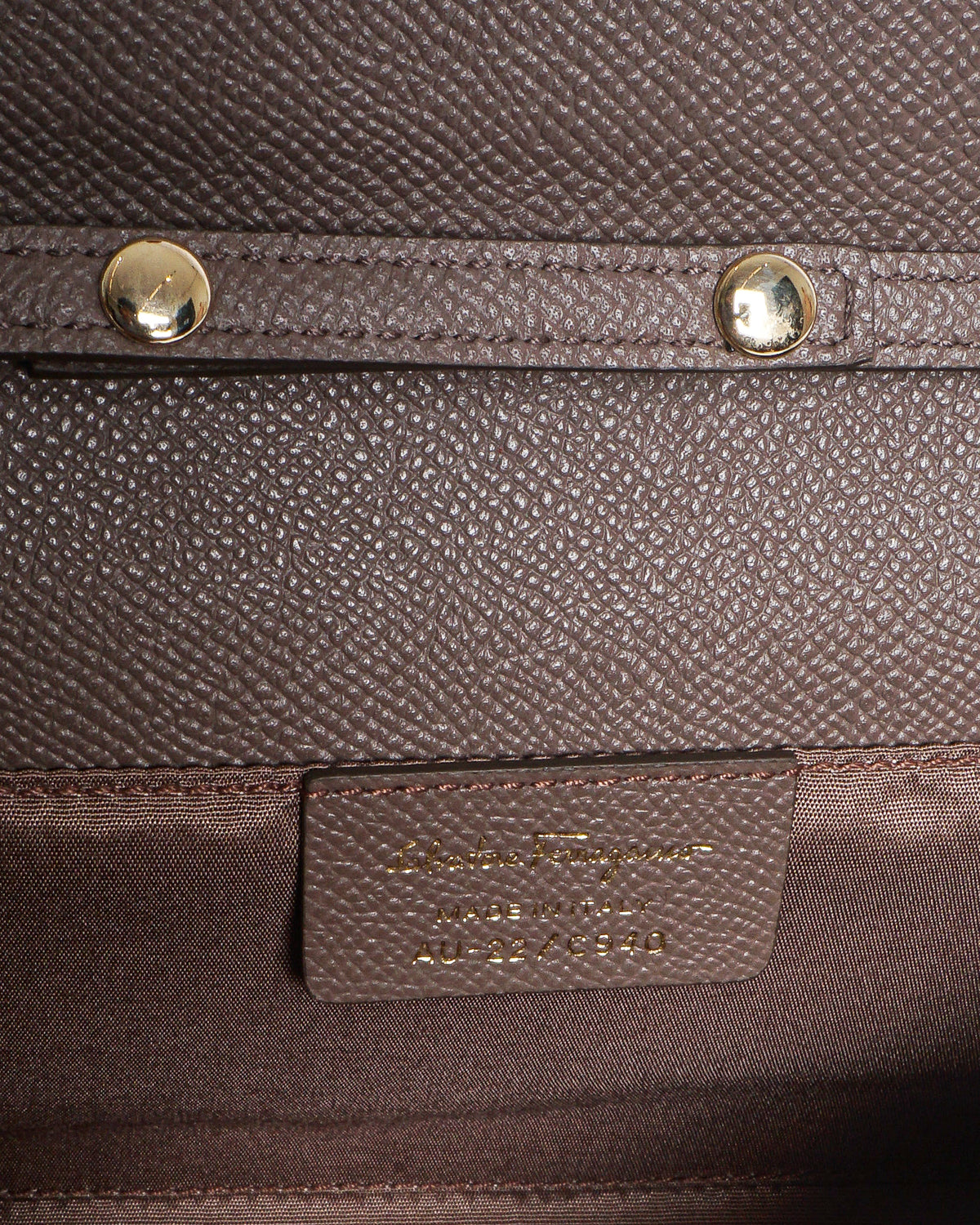 Salvatore Ferragamo Taupe Saffiano Leather Vara Bow Ginny Crossbody Bag