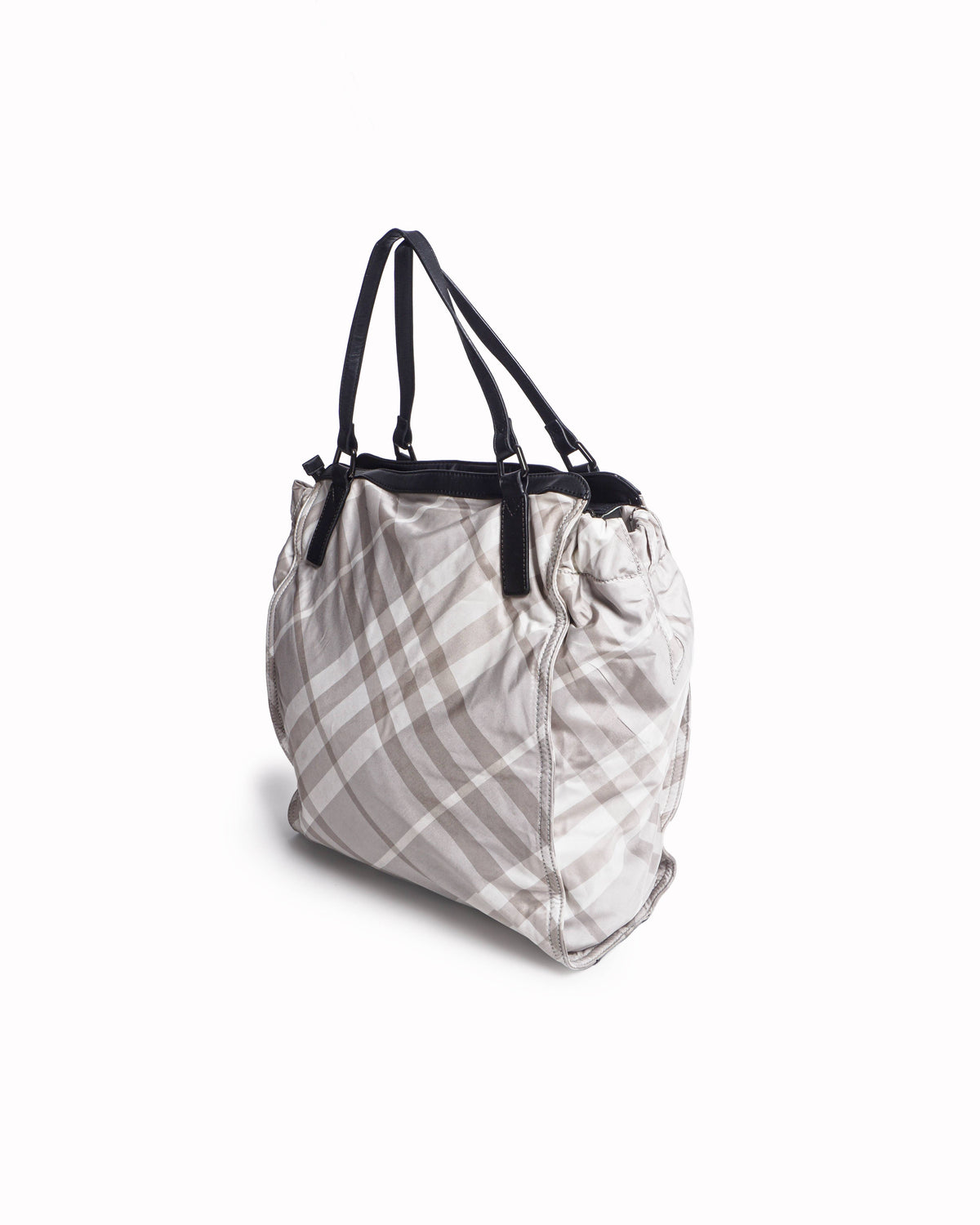 Burberry Plaid Nylon Buckleigh Tote Bag