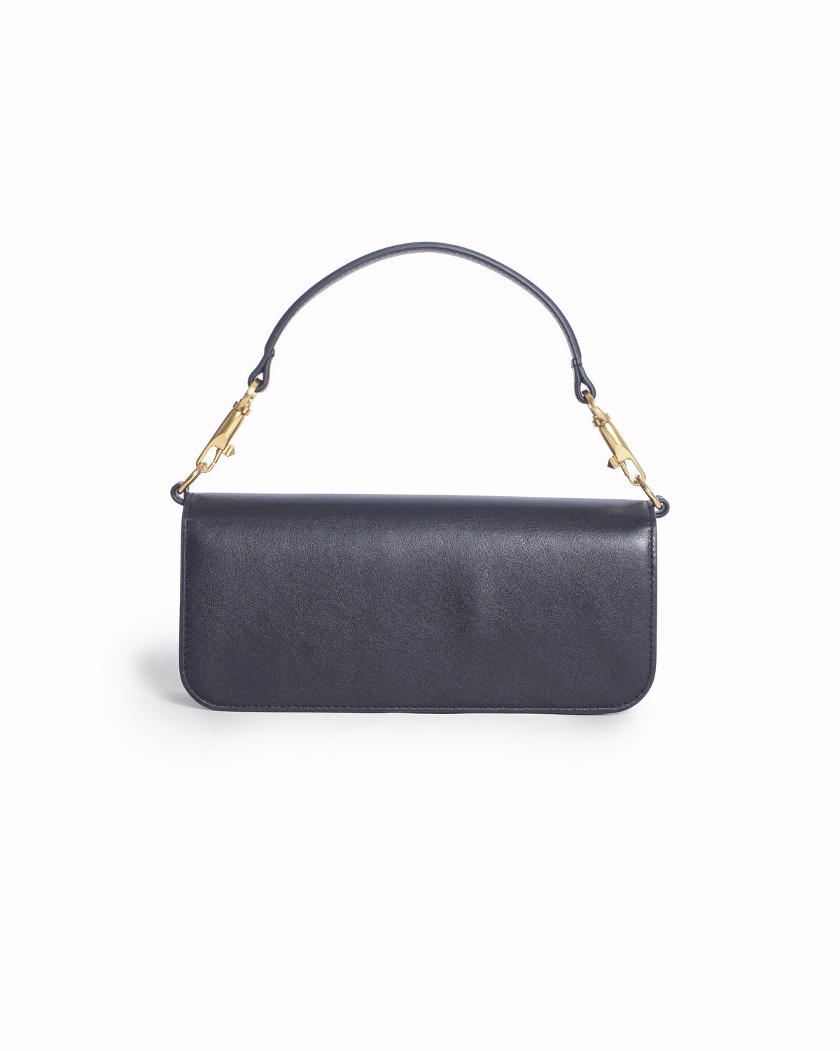 Valentino Black Lambskin Leather VLOGO Flap Shoulder Bag