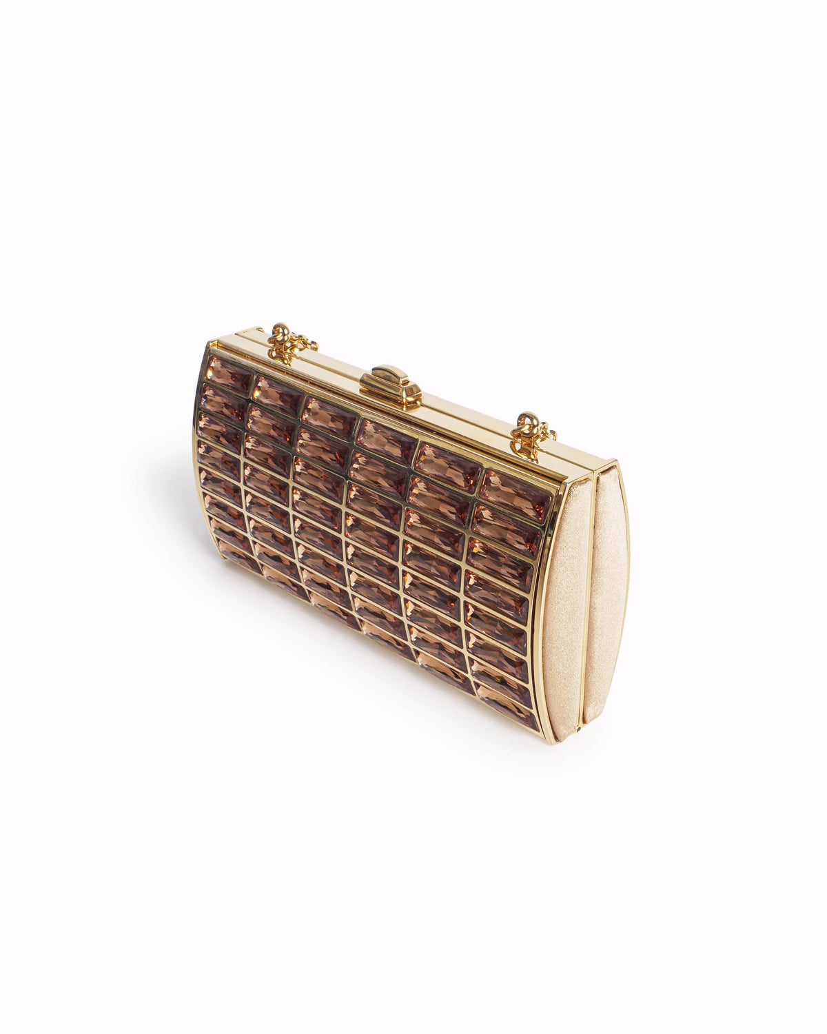 Judith Leiber Champagne Goddess Baguette Crystal Clutch