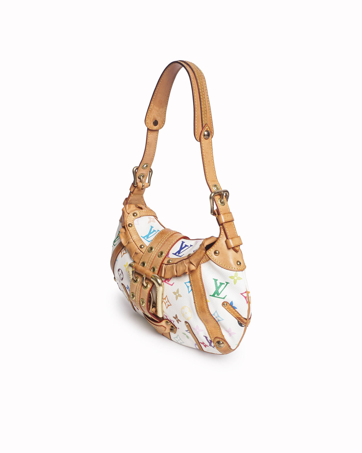 Louis Vuitton x Takashi Murakami Monogram Multicolore White Theda PM Bag