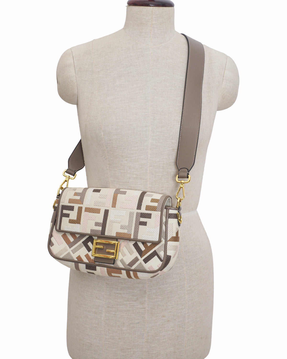 Fendi Multicolor Embroidered Zucca FF Baguette Bag