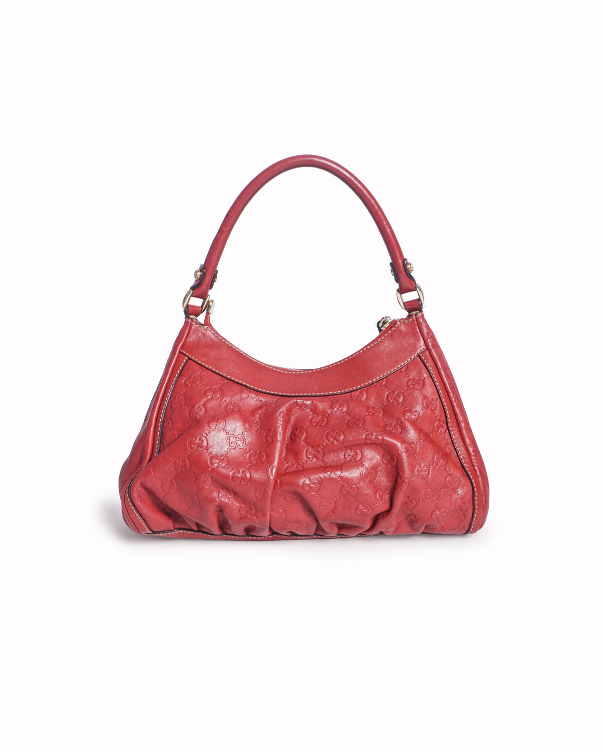 Gucci Red Guccissima Leather Abbey D-Ring Hobo Bag