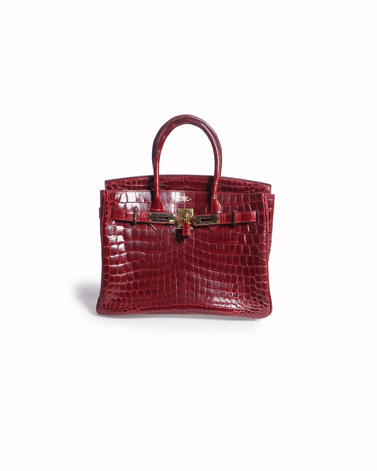 Hermès Red Porosus Crocodile Birkin 35 Gold Hardware
